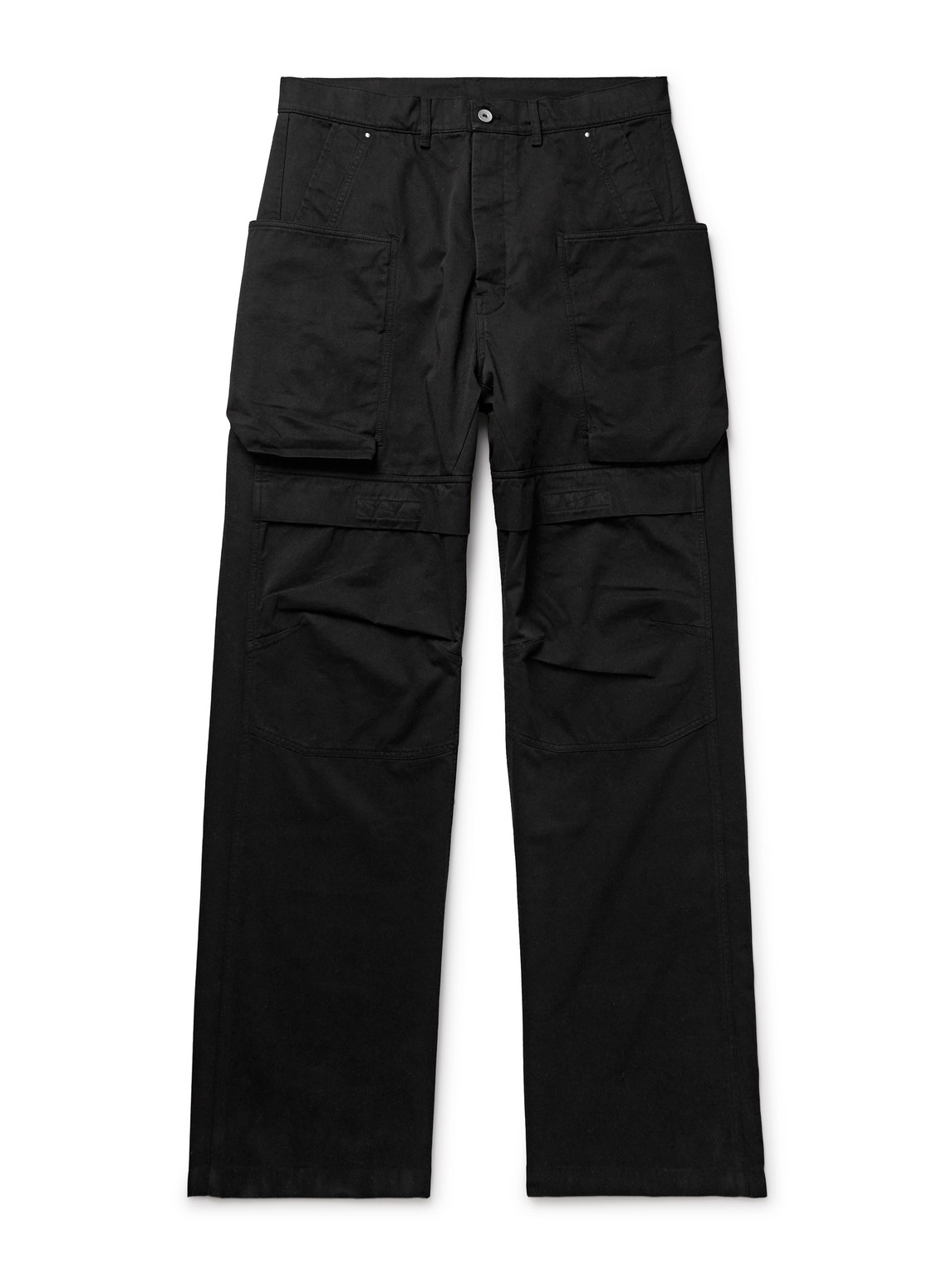 Rick Owens Drkshdw Stefan Wide-leg Cotton-twill Cargo Trousers In Black