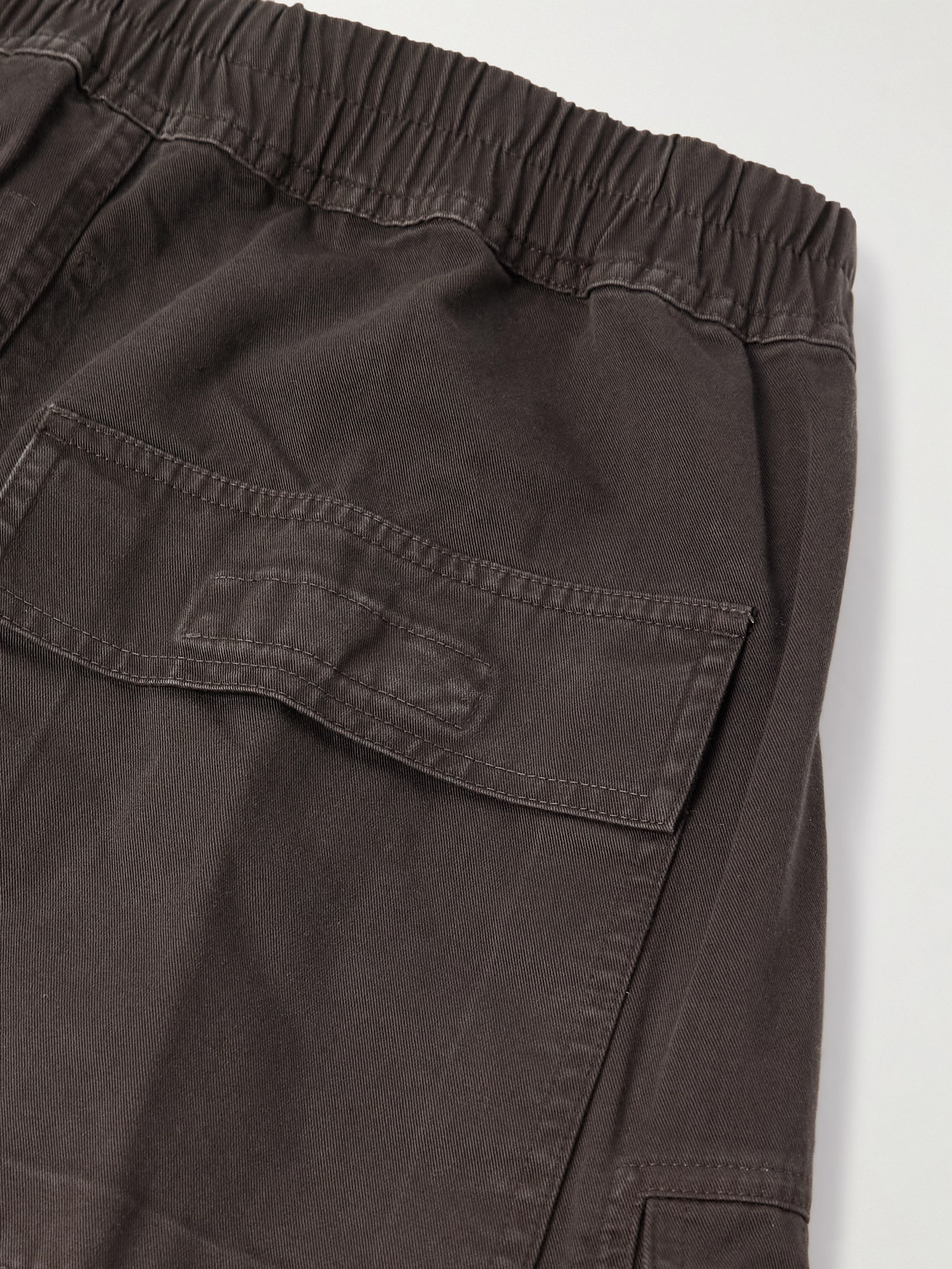 Rick Owens Drkshdw Drkshdw Wide-leg Cotton Drawstring Cargo Trousers In Brown