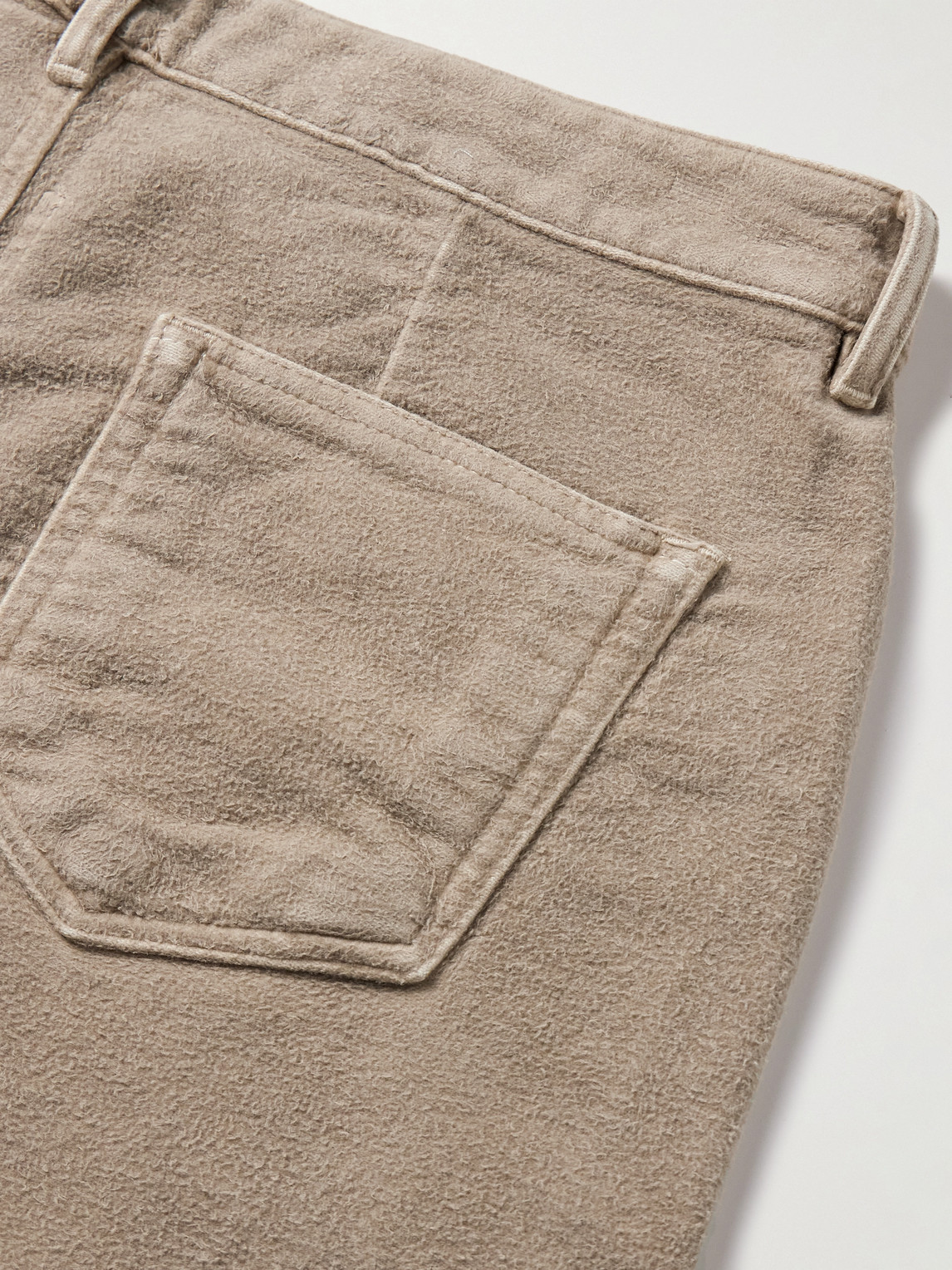 Rick Owens Drkshdw Geth Wide-leg Brushed-cotton Trousers In Brown