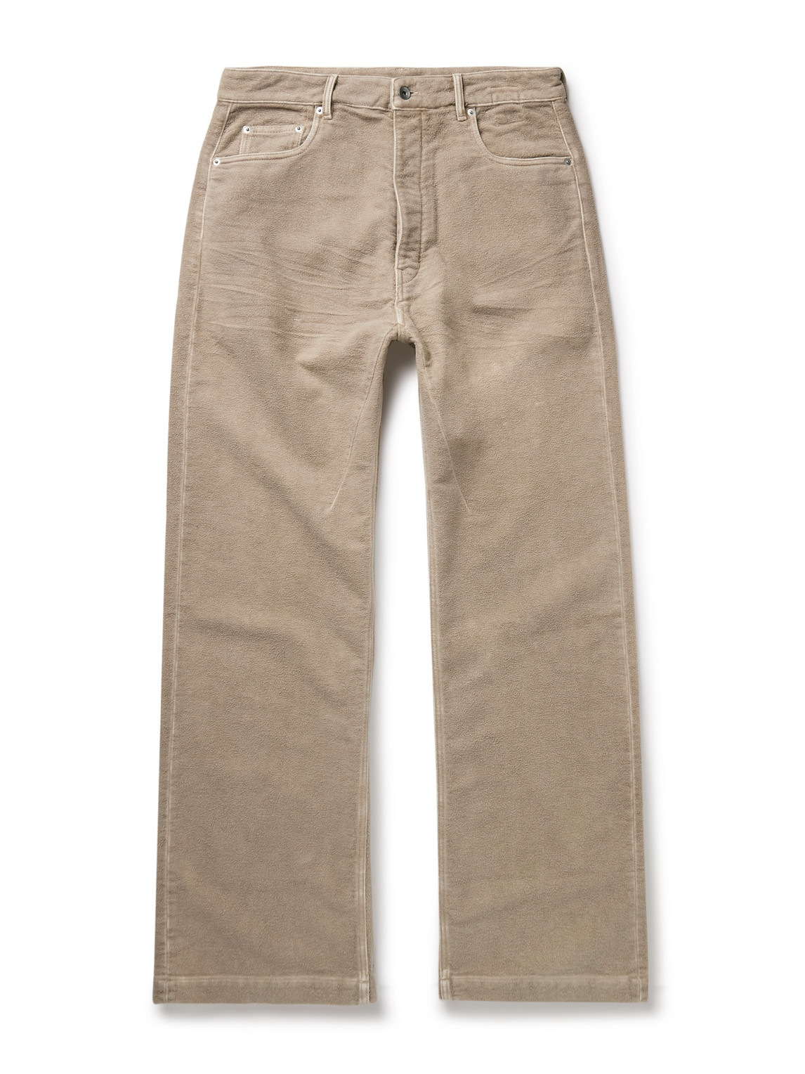 Rick Owens Drkshdw Geth Wide-leg Brushed-cotton Trousers In Brown