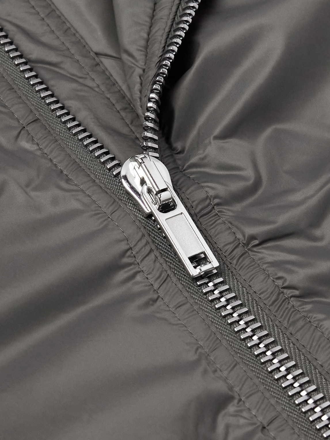 Rick Owens Drkshdw Padded Nylon Hooded Jacket In Gray