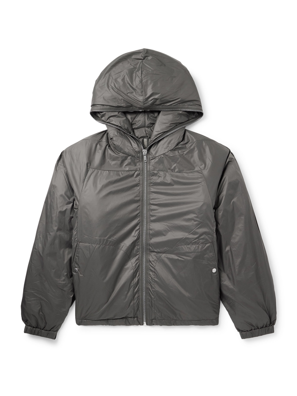 Rick Owens Drkshdw Padded Nylon Hooded Jacket In Gray
