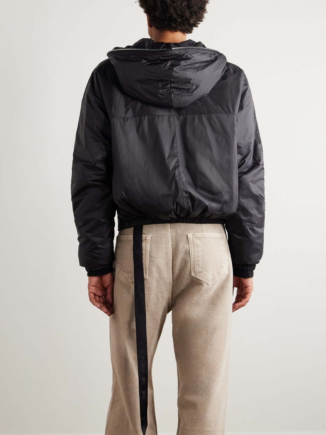 Rick Owens Drkshdw Padded Nylon Hooded Jacket In Black