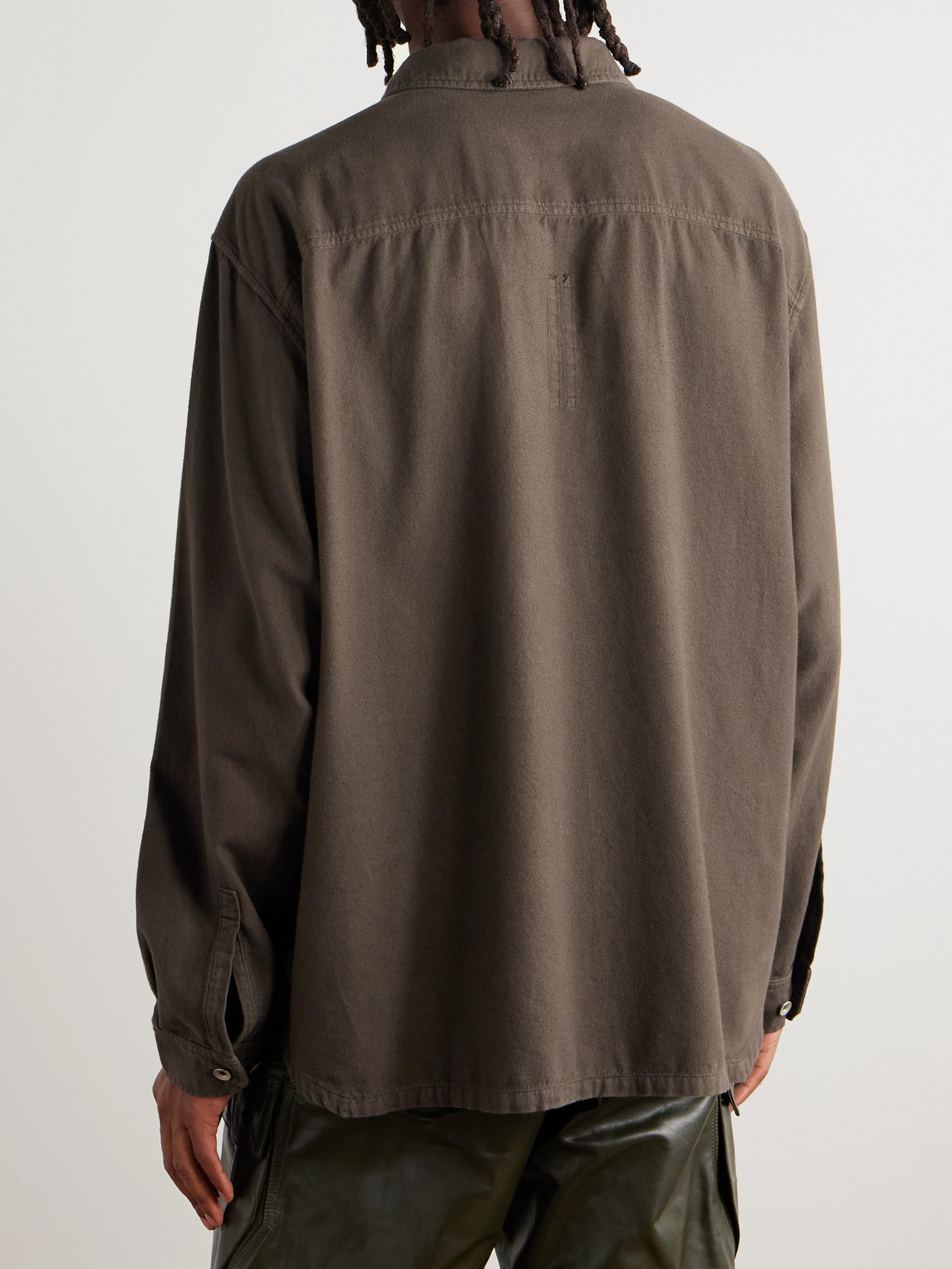 Rick Owens Drkshdw Jumbo Cotton-twill Shirt In Brown
