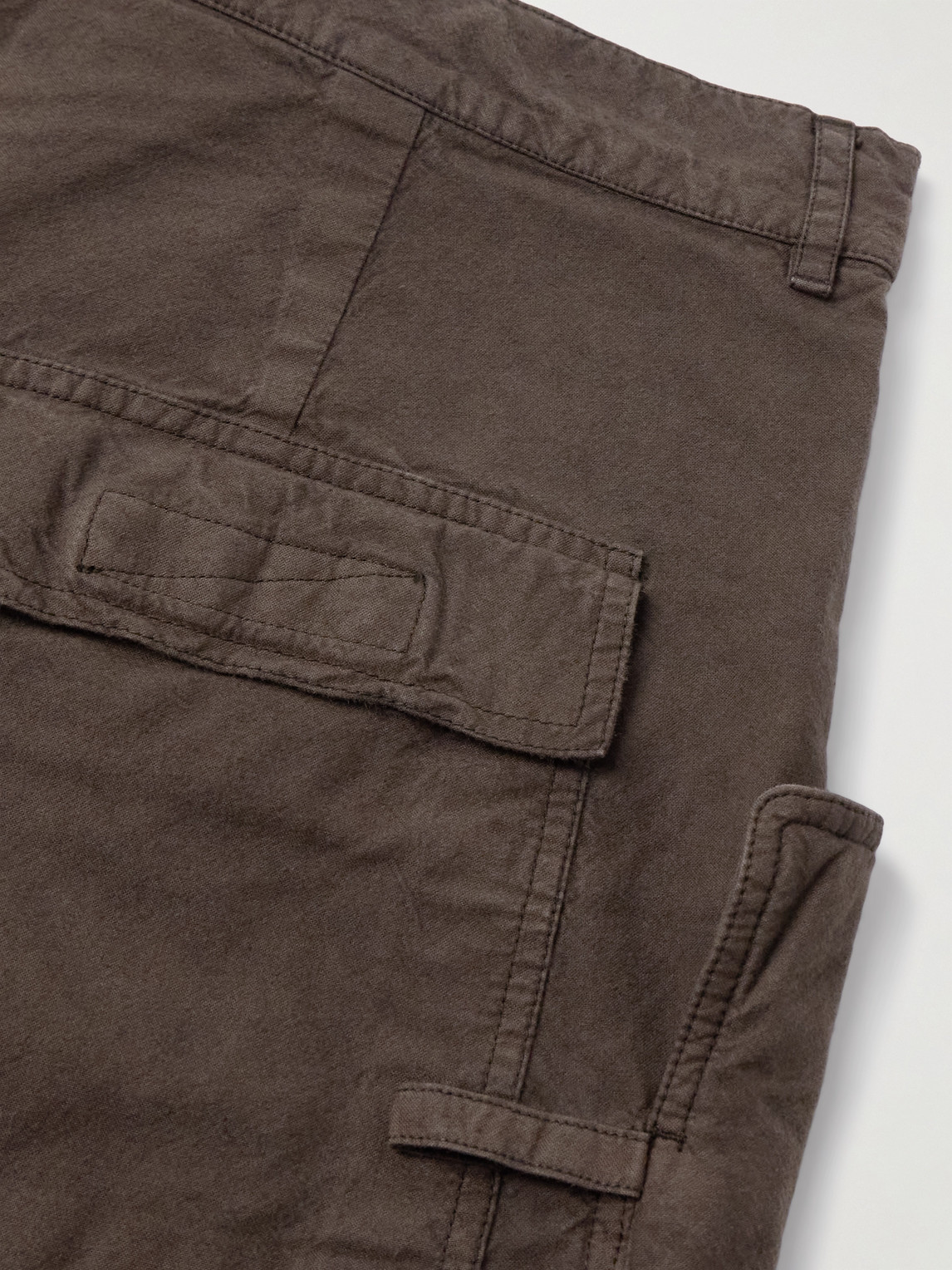 Rick Owens Drkshdw Stefan Straight-leg Distressed Cotton Cargo Shorts In Brown