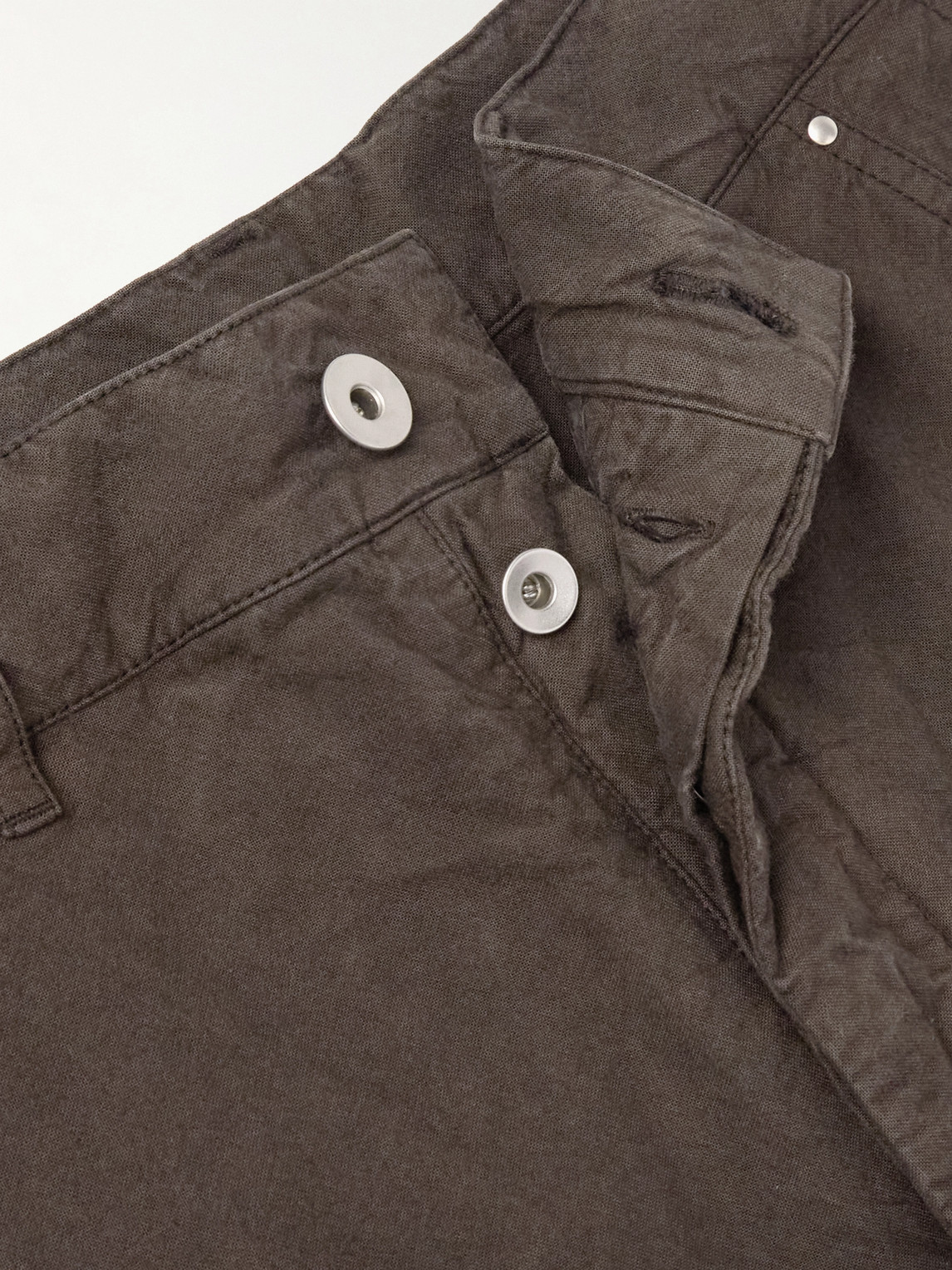 Rick Owens Drkshdw Stefan Straight-leg Distressed Cotton Cargo Shorts In Brown