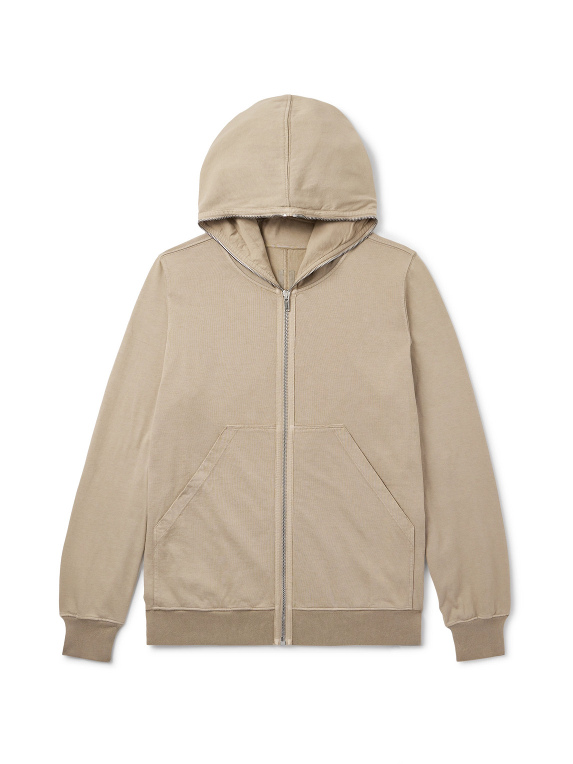 Rick Owens Drkshdw Cotton-jersey Zip-up Hoodie In Neutral