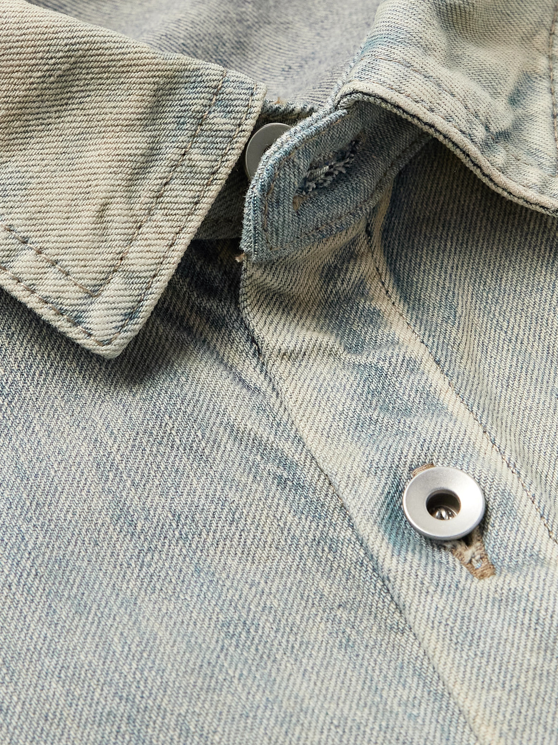 Rick Owens Drkshdw Denim Jumbo Overshirt In Gray