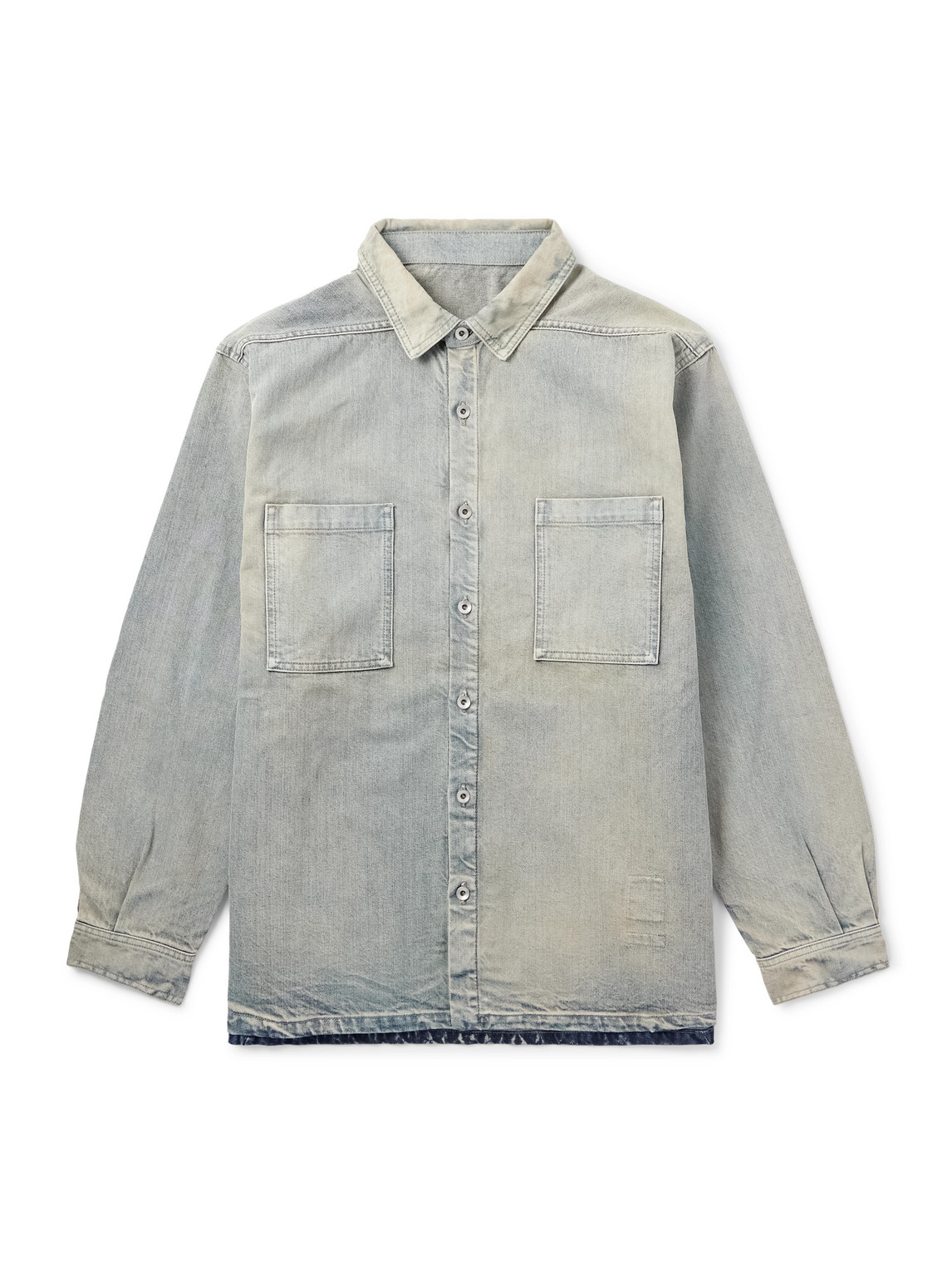 Rick Owens Drkshdw Denim Jumbo Overshirt In Gray