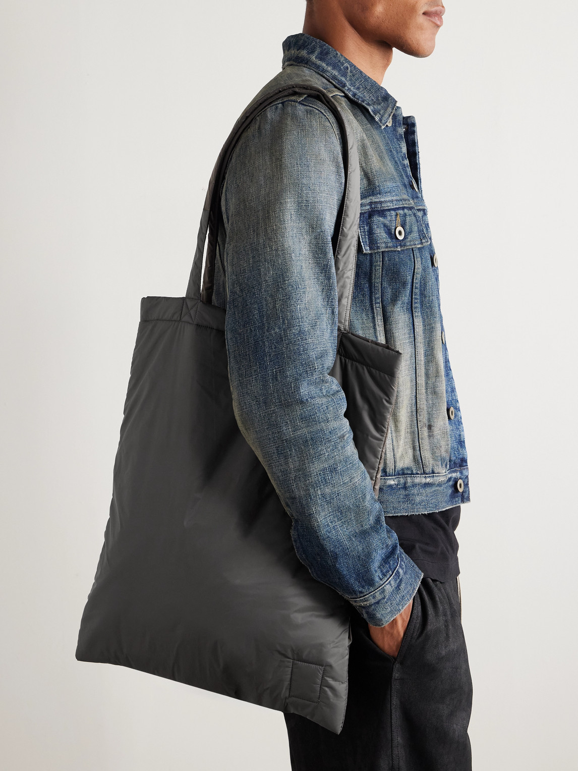 Rick Owens Drkshdw Padded Shell Tote Bag In Gray