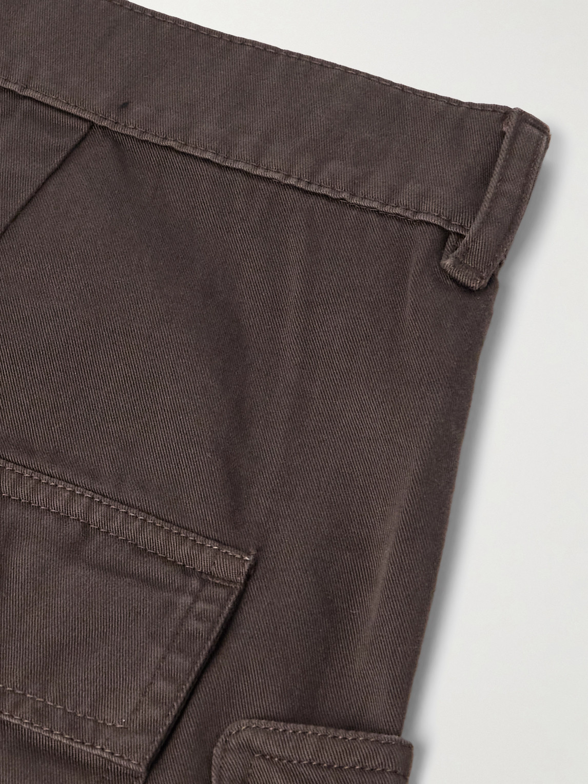 Rick Owens Drkshdw Stefan Wide-leg Cotton-twill Cargo Trousers In Brown
