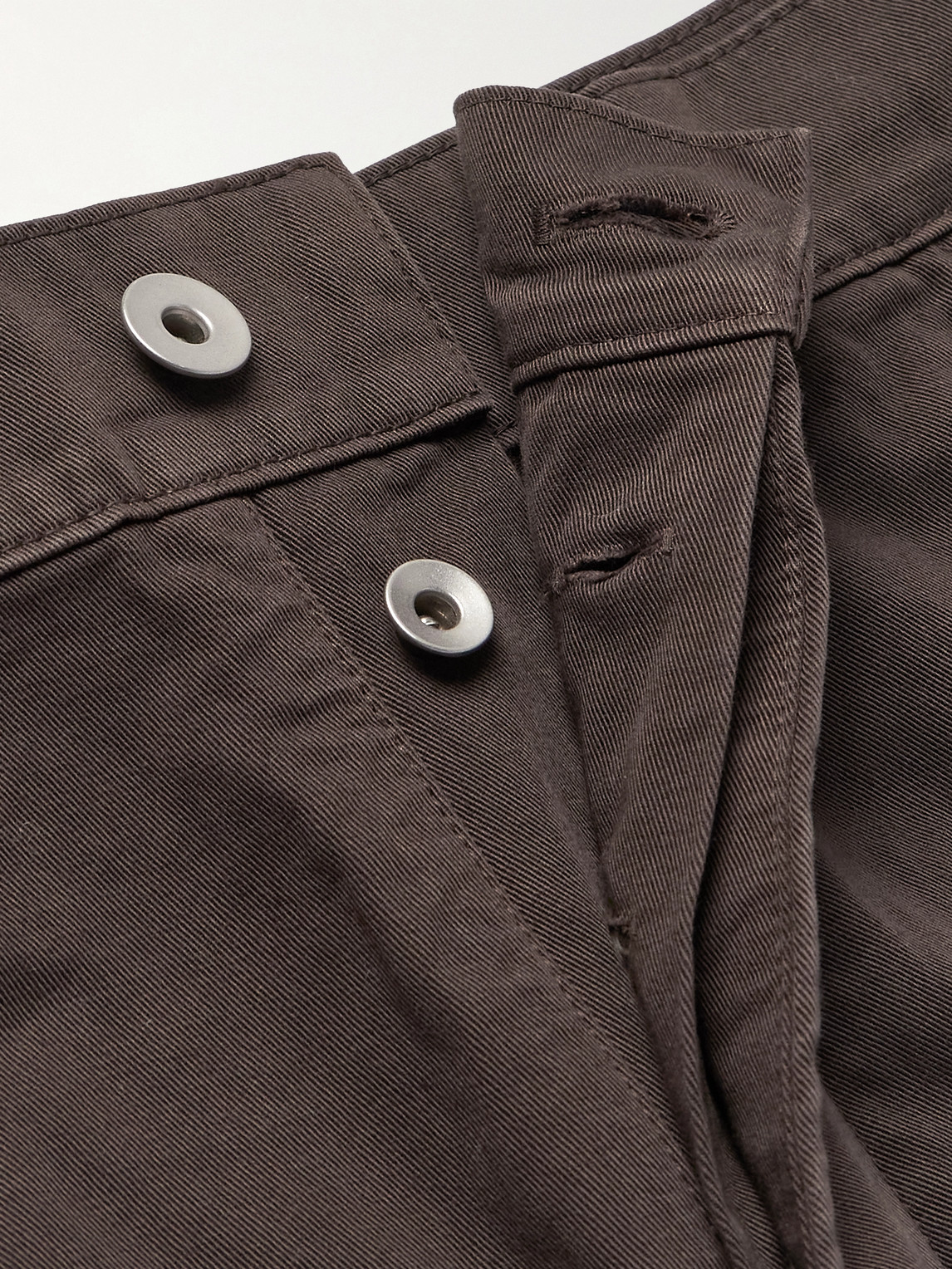 Rick Owens Drkshdw Stefan Wide-leg Cotton-twill Cargo Trousers In Brown