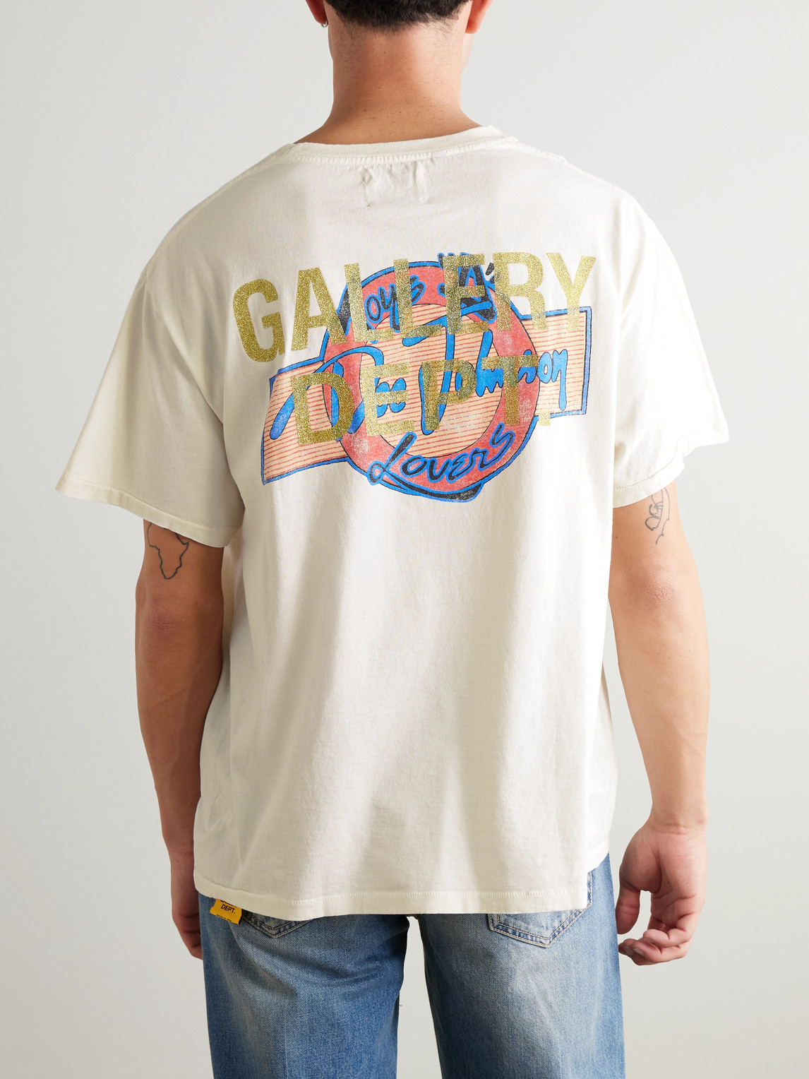 Gallery Dept. Doc Johnson Toys 4 Love Glittered Printed Cotton-jersey T-shirt In Neutral