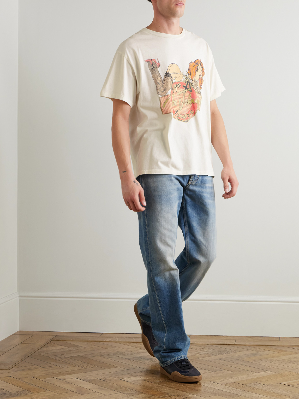 Gallery Dept. Doc Johnson Toys 4 Love Glittered Printed Cotton-jersey T-shirt In Neutral