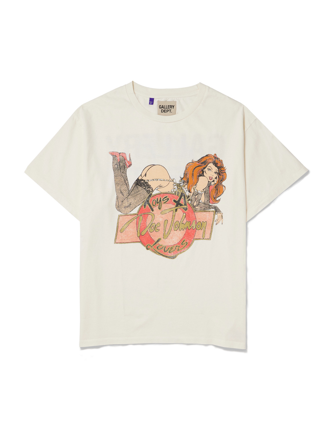 Gallery Dept. Doc Johnson Toys 4 Love Glittered Printed Cotton-jersey T-shirt In Neutral
