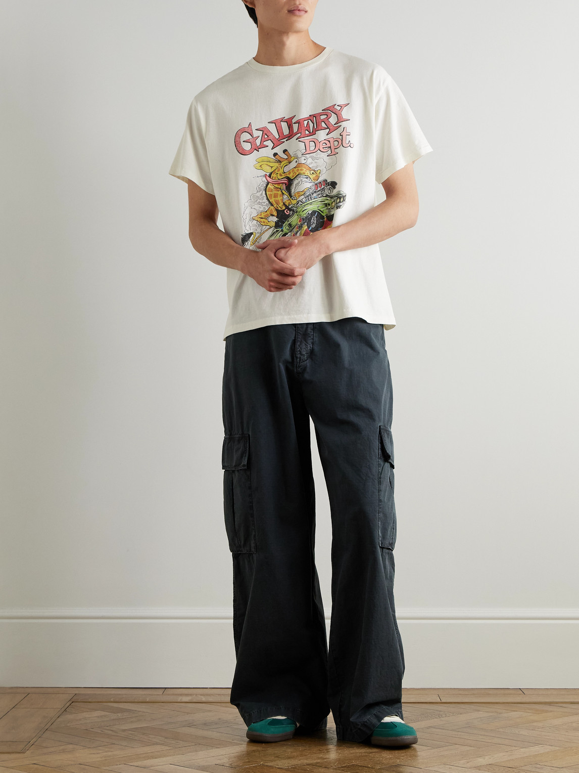 Gallery Dept. Mens Lt Archival White Printed Crewneck Cotton-jersey T-shirt In White