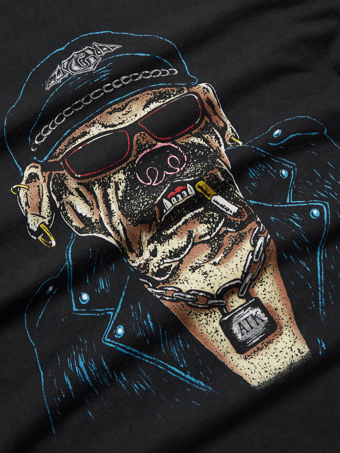 Gallery Dept. Biker Dog Glittered Printed Cotton-jersey T-shirt In Black