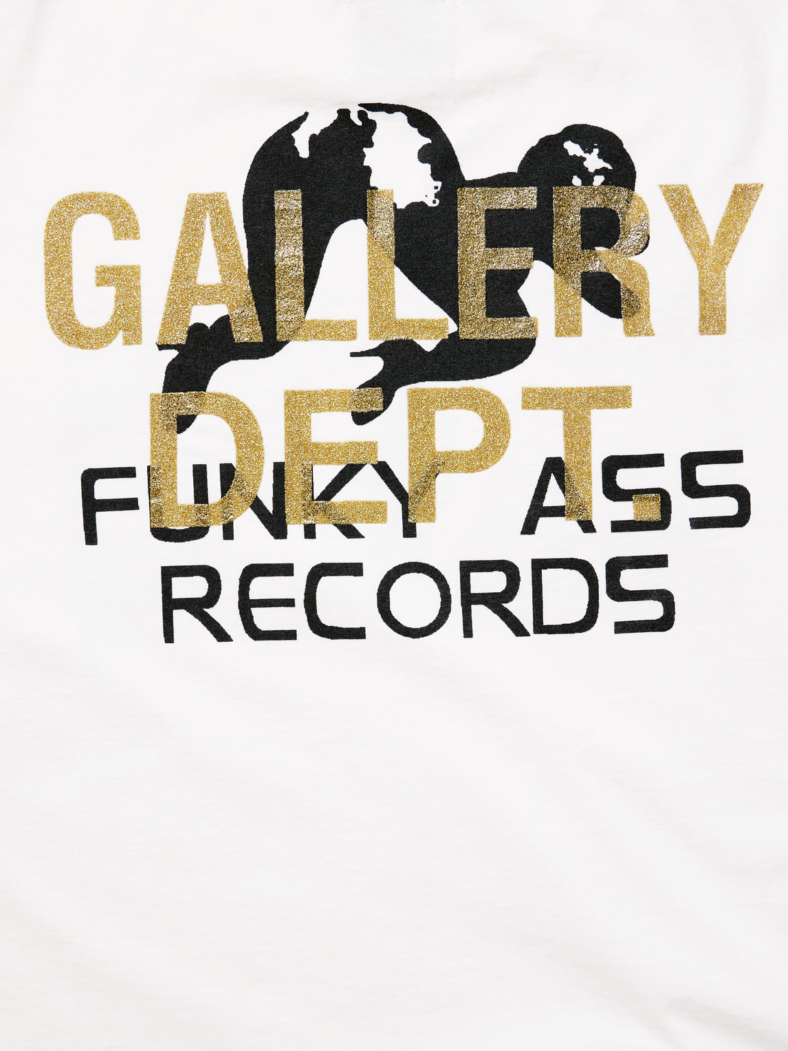 Gallery Dept. Funky Ass Records Glittered Printed Cotton-jersey T-shirt In Multi