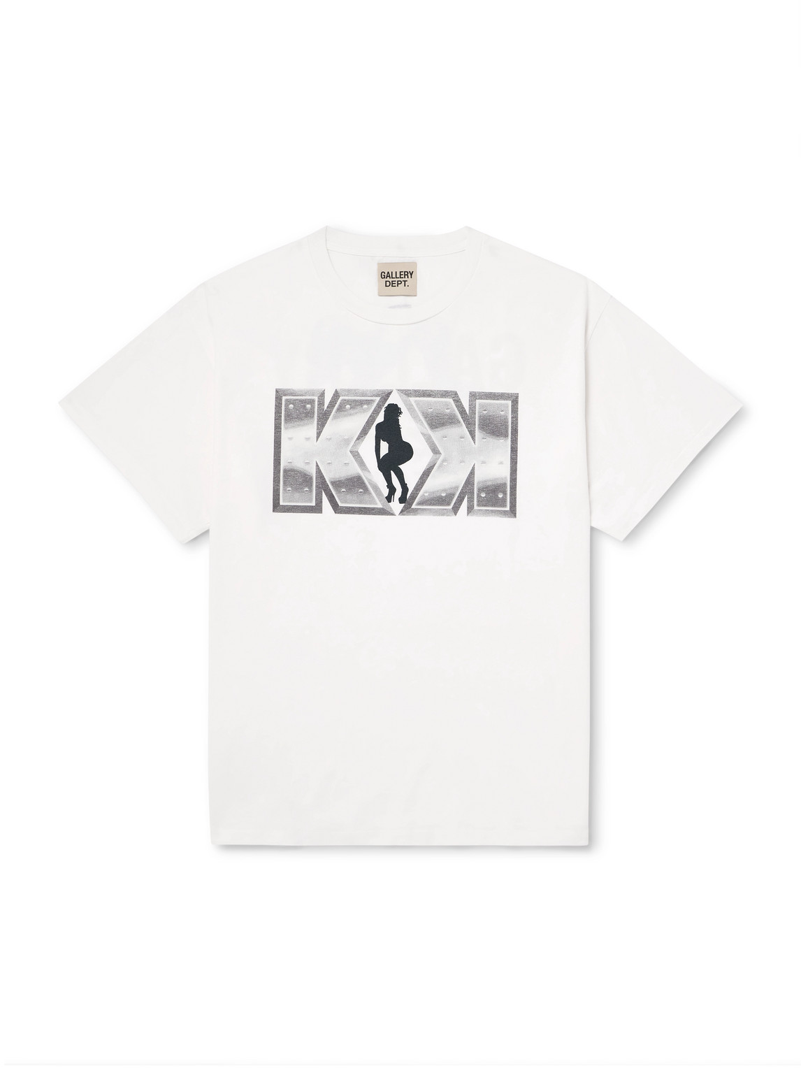 Gallery Dept. Funky Ass Records Glittered Printed Cotton-jersey T-shirt In Multi