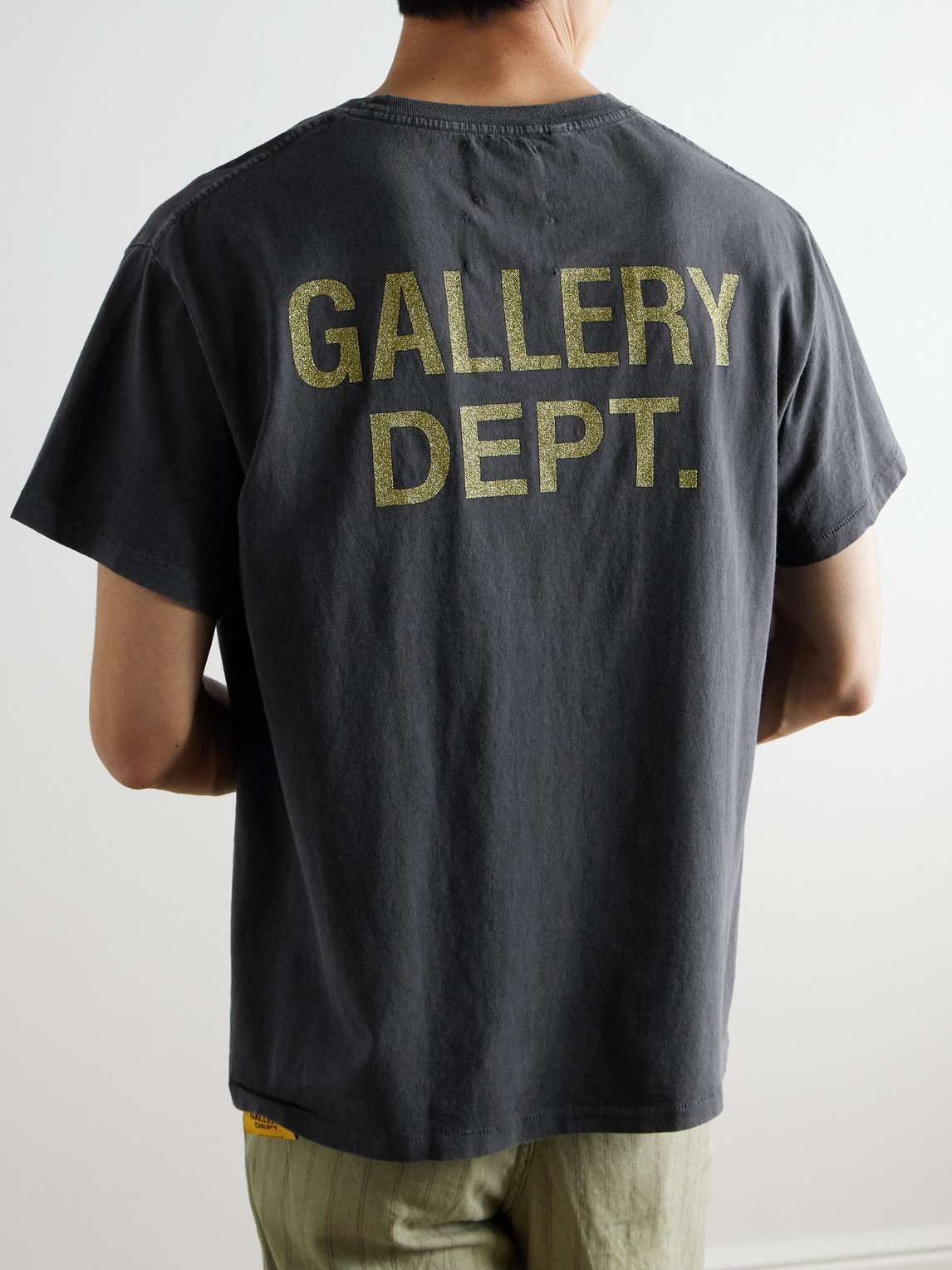 Gallery Dept. See No Evil Glittered Printed Cotton-jersey T-shirt In Black