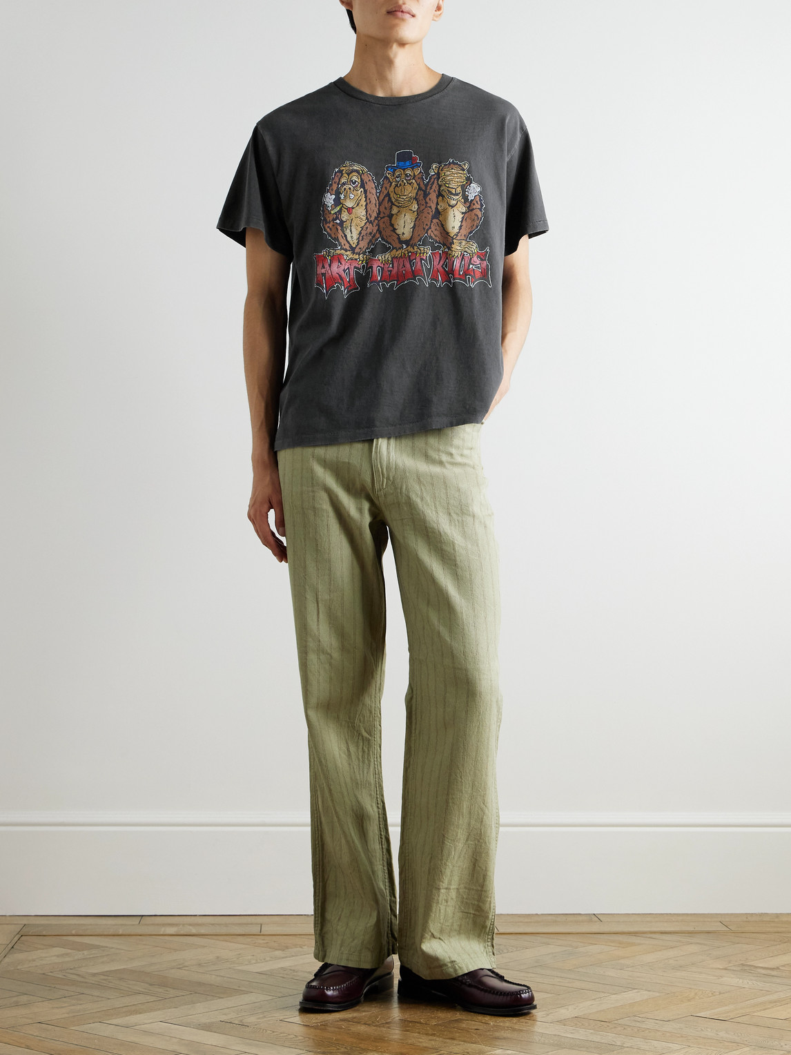 Gallery Dept. See No Evil Glittered Printed Cotton-jersey T-shirt In Black