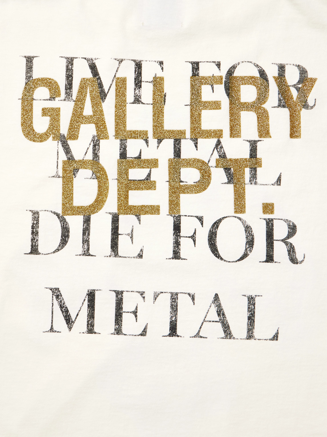 Gallery Dept. Live For Metal Glittered Printed Cotton-jersey T-shirt In Neutral