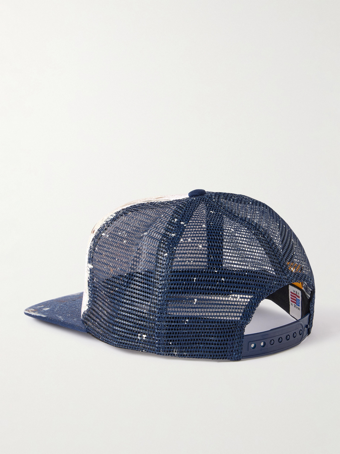 Gallery Dept. Alex Paint-splattered Logo-print Canvas And Mesh Trucker Cap In Blue
