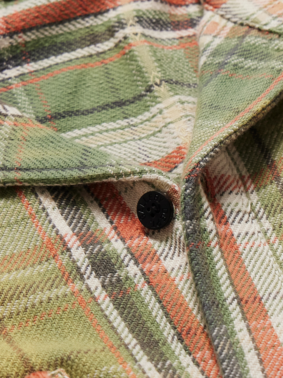 Gallery Dept. Mens Light Green Marley Plaid-print Cotton Flannel Shirt In Green