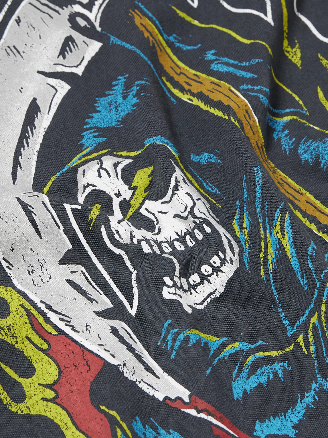 Gallery Dept. Big Reaper Glittered Printed Cotton-jersey T-shirt In Black