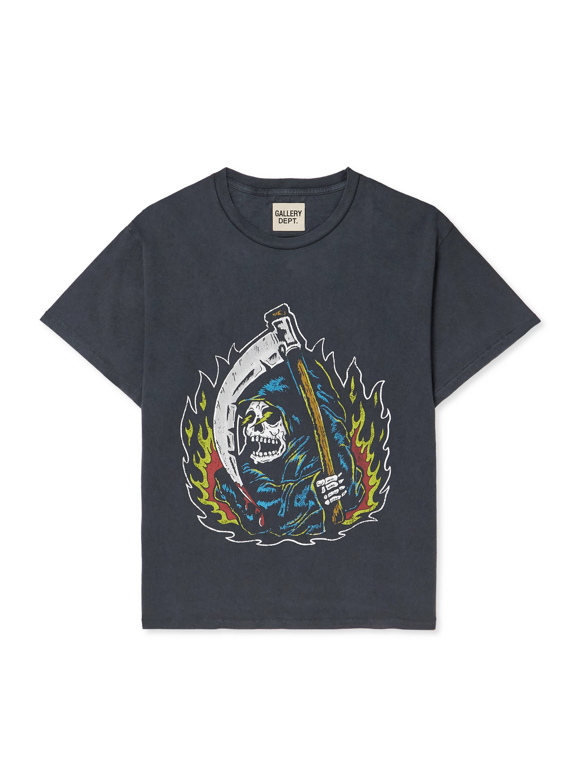 Gallery Dept. Big Reaper Glittered Printed Cotton-jersey T-shirt In Black