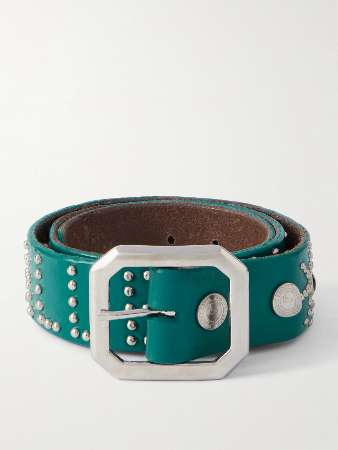 Gallery Dept. Croc-Effect Trimmed Studded Leather Belt - Men