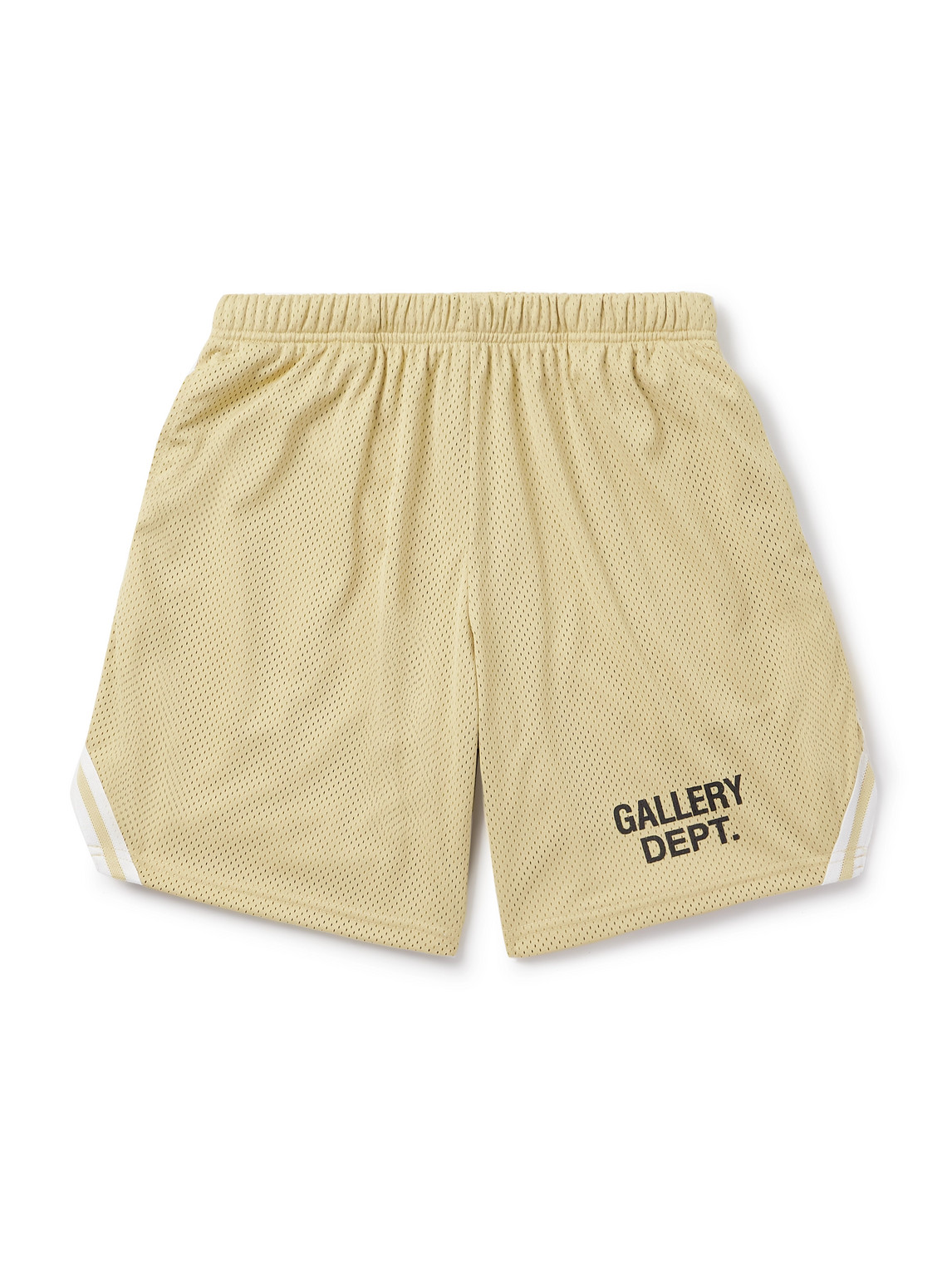 Gallery Dept. Venice Court Wide-leg Logo-print Webbing-trimmed Mesh Shorts In Neutral