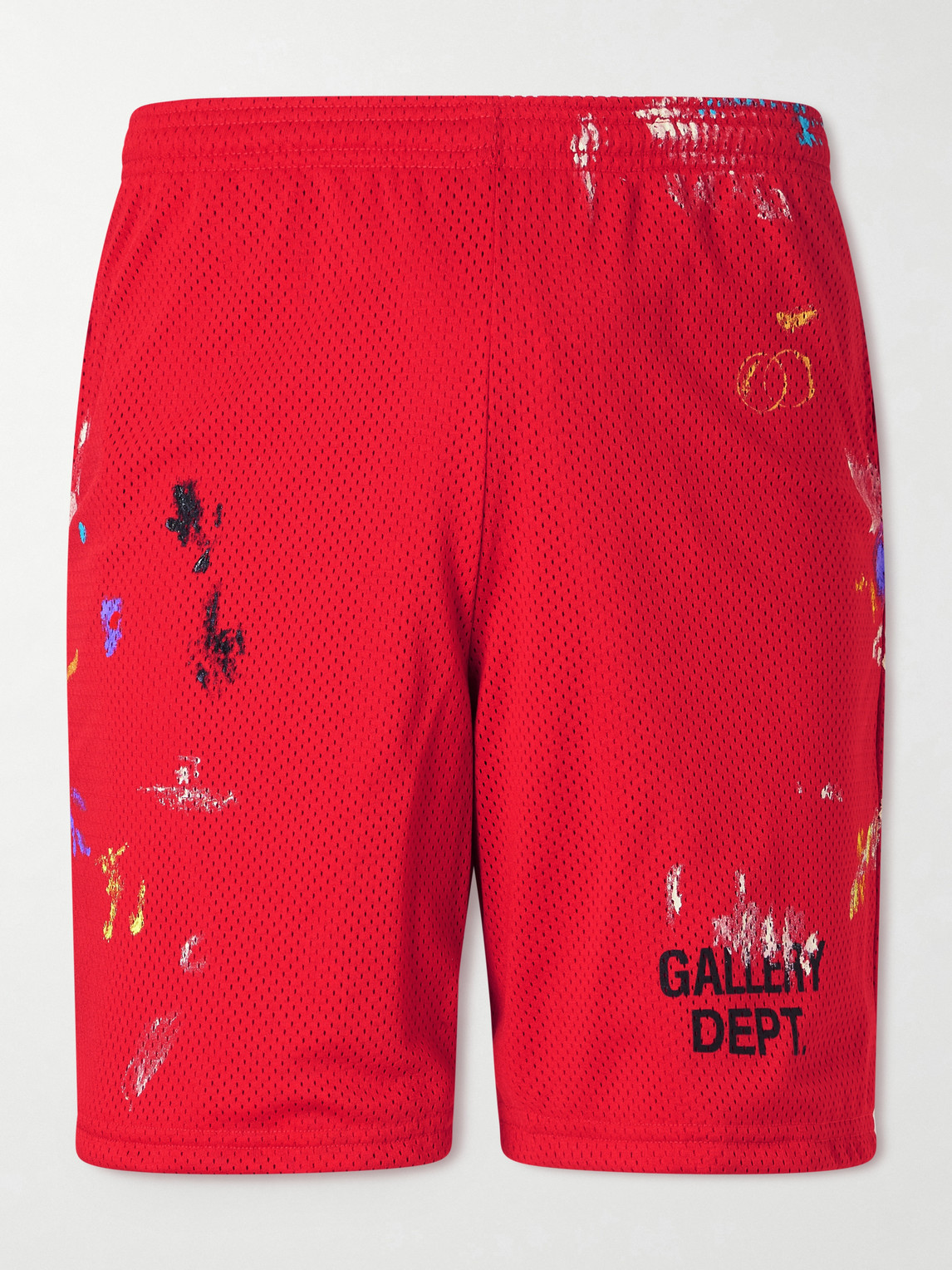 Gallery Dept. Studio Gym Straight-Leg Paint-Splattered Mesh Shorts - Men
