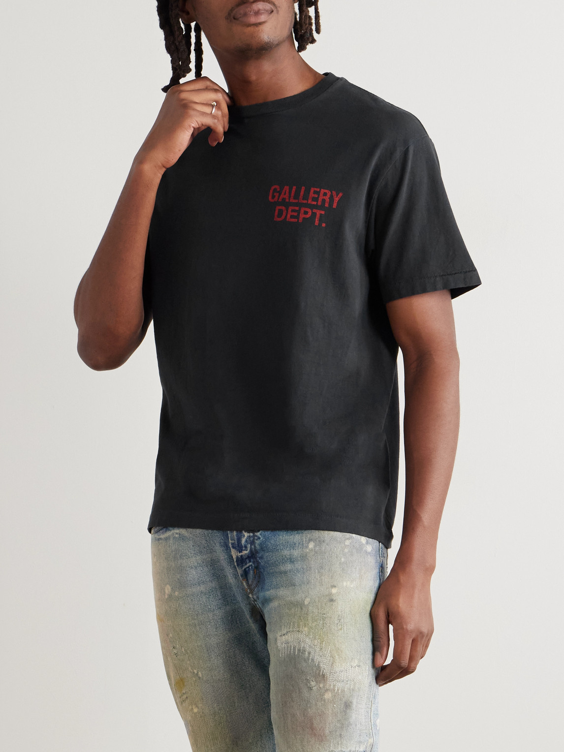 Gallery Dept. Souvenir Logo-print Cotton-jersey T-shirt In Black