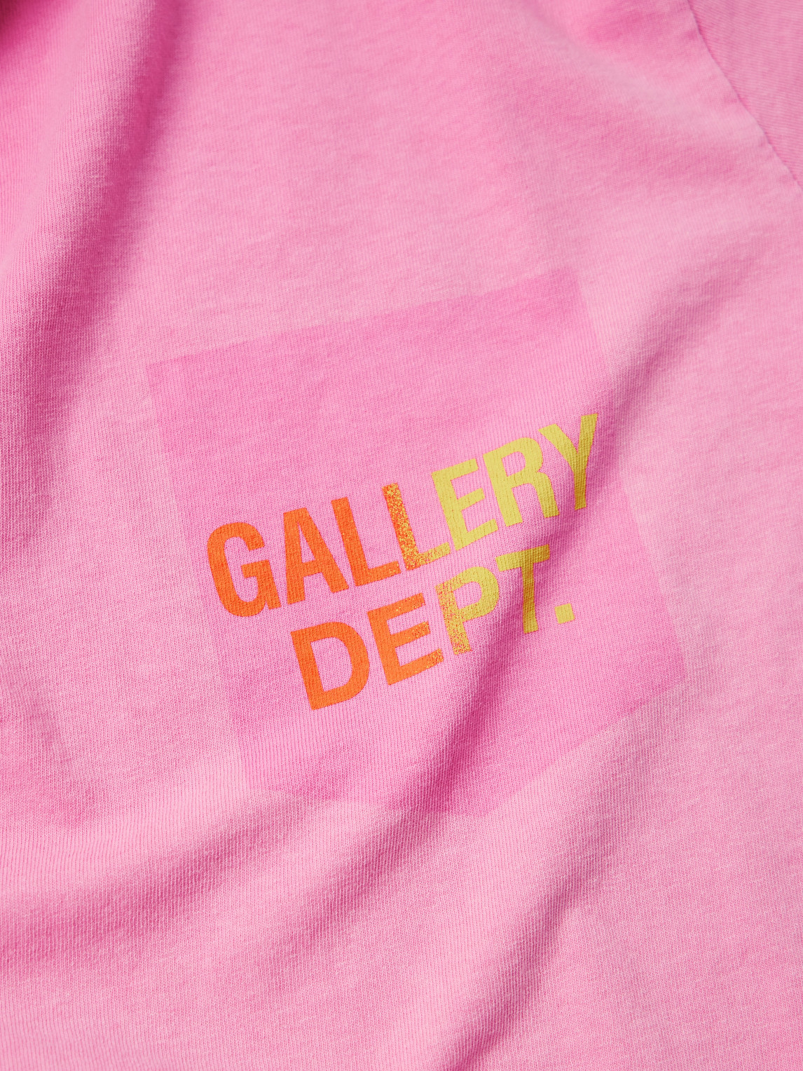 Gallery Dept. Boardwalk Logo-print Paint-splattered Cotton-jersey T-shirt In Pink