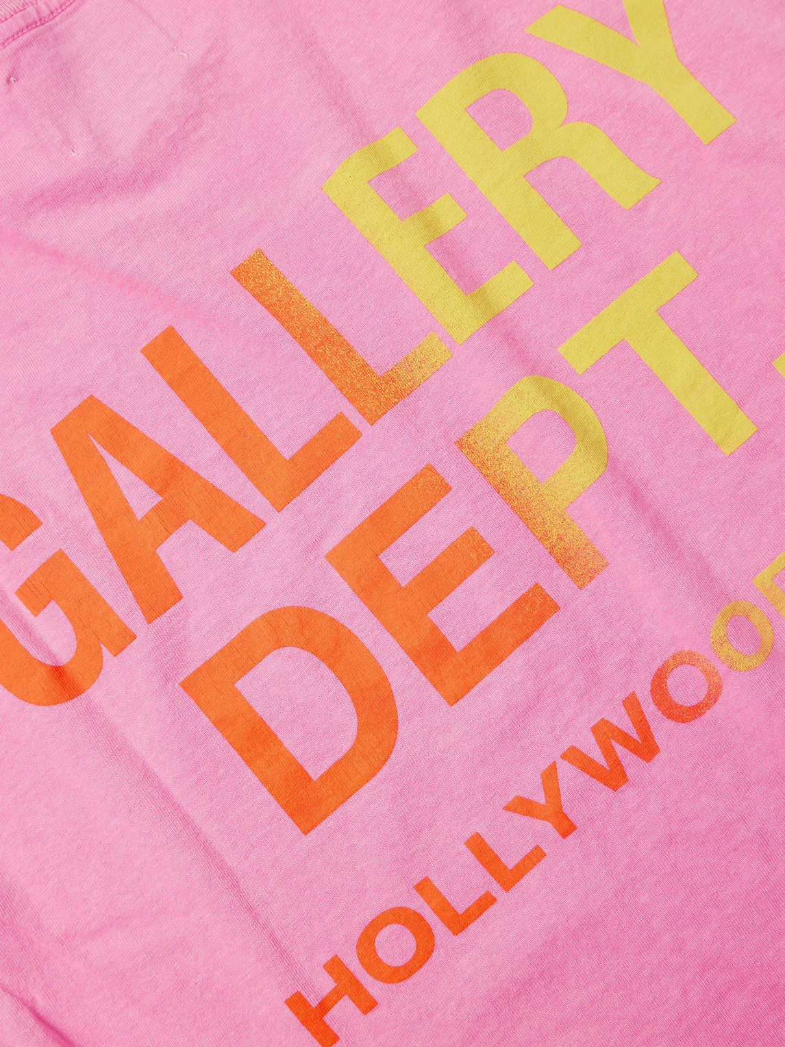 Gallery Dept. Boardwalk Logo-print Paint-splattered Cotton-jersey T-shirt In Pink