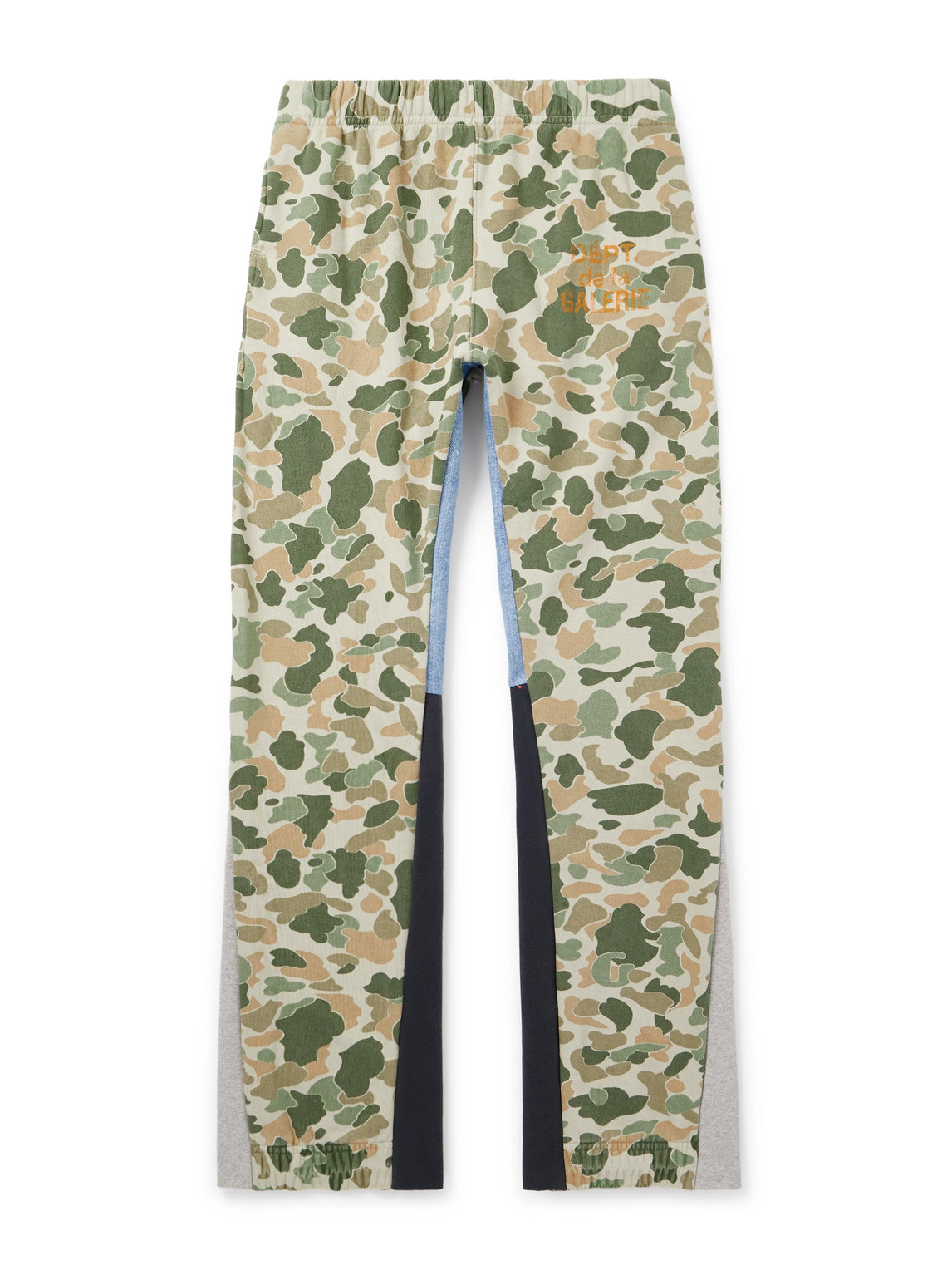 Gallery Dept. Flared Patchwork Camouflage And Logo-print Cotton-jersey Sweatpants In Multi