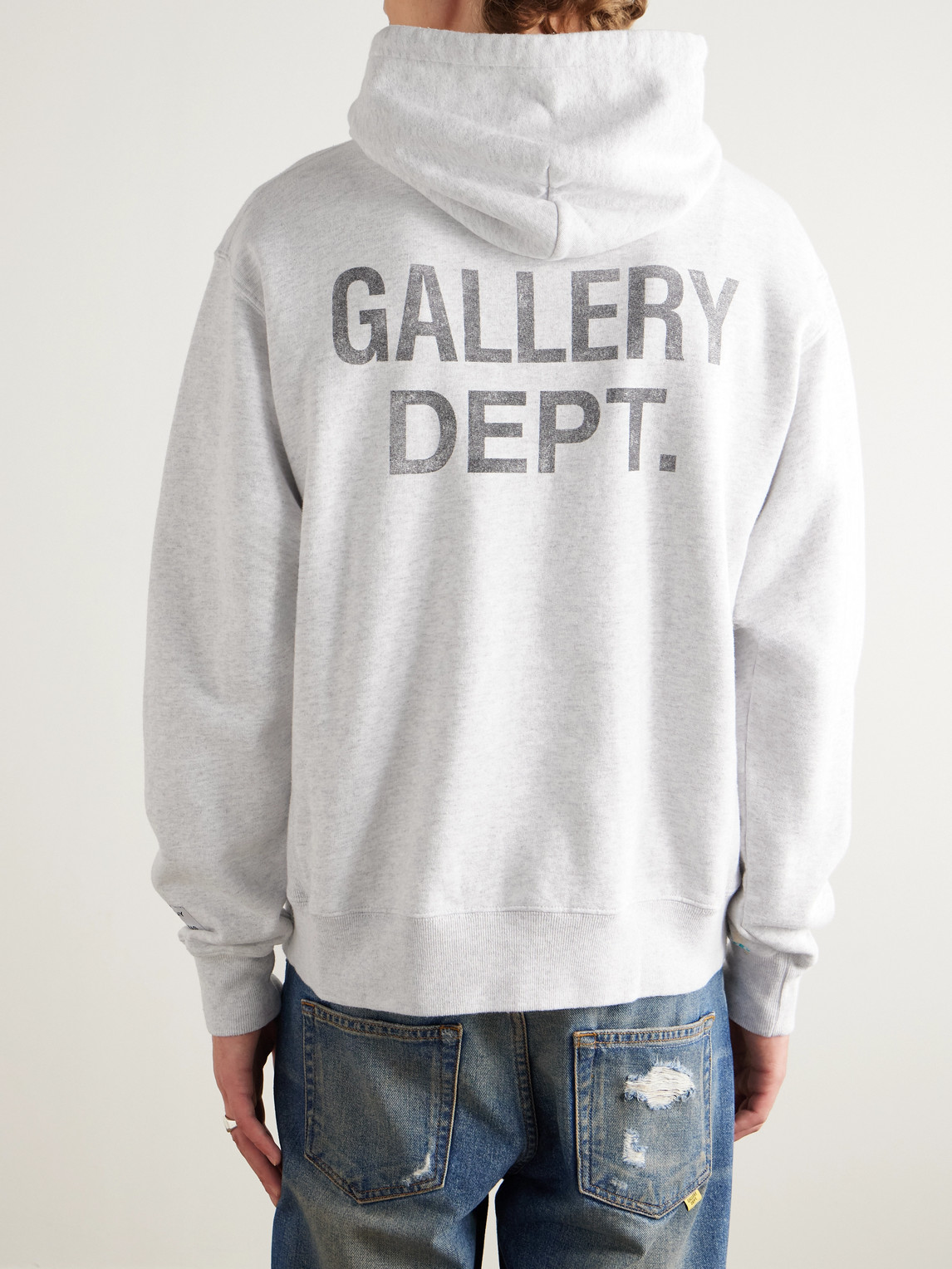 Gallery Dept. Logo-print Paint-splattered Cotton-jersey Hoodie In White