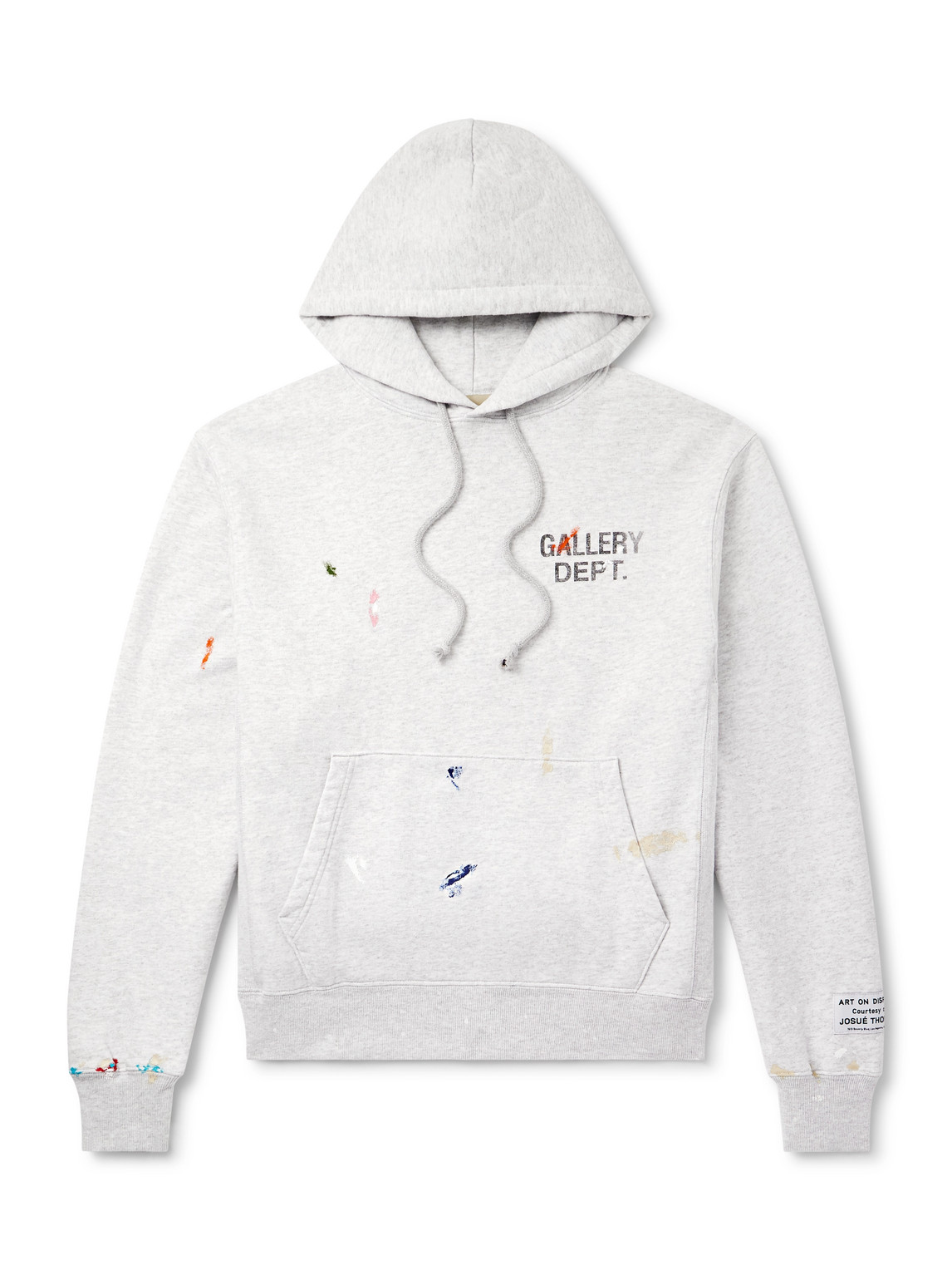 Gallery Dept. Logo-print Paint-splattered Cotton-jersey Hoodie In White