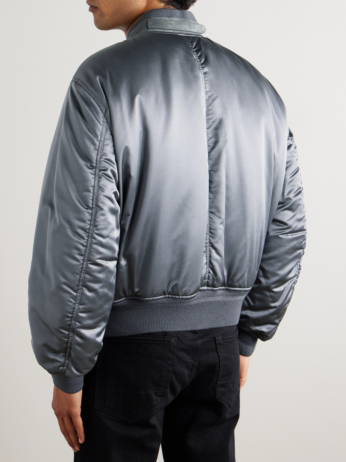 Tom Ford Silk Bomber Jacket In Neutral