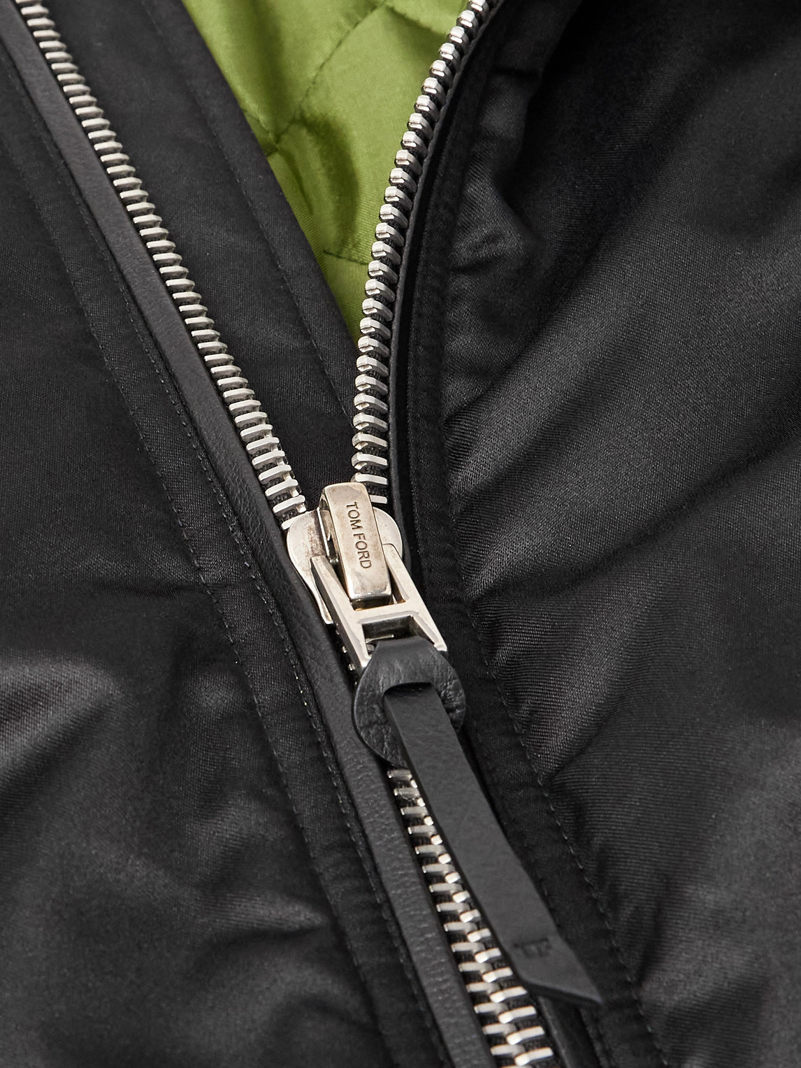 Tom Ford Silk-satin Padded Bomber Jacket In Black