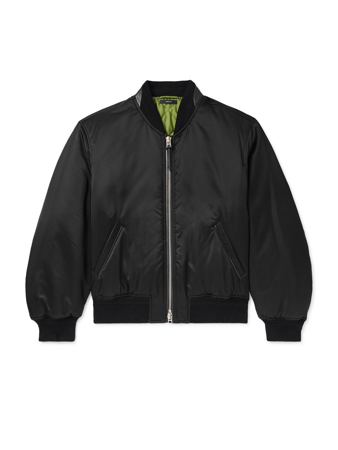 Tom Ford Silk-satin Padded Bomber Jacket In Black