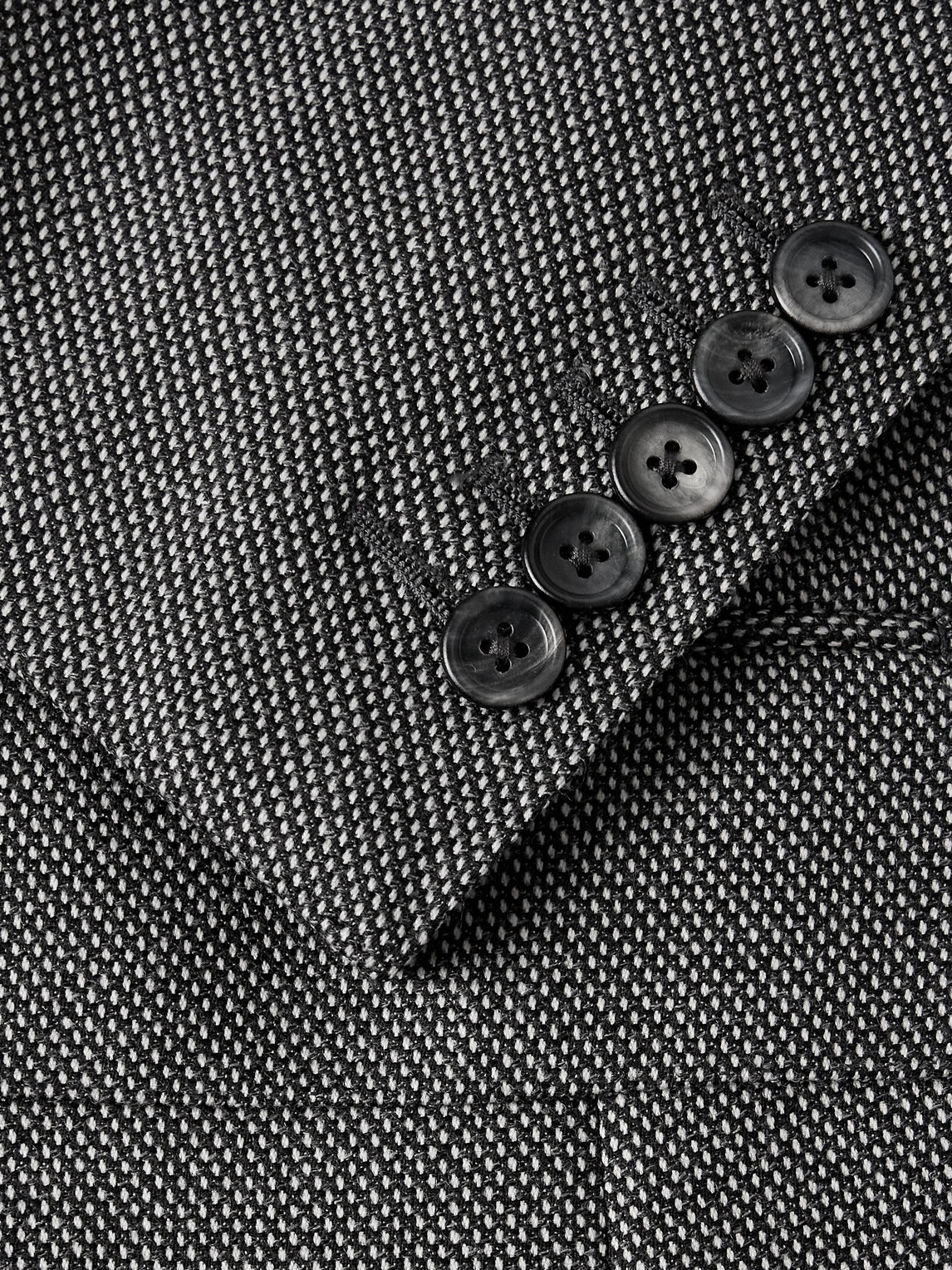 Tom Ford Double-breasted Birdseye Wool Suit Jacket In Gray