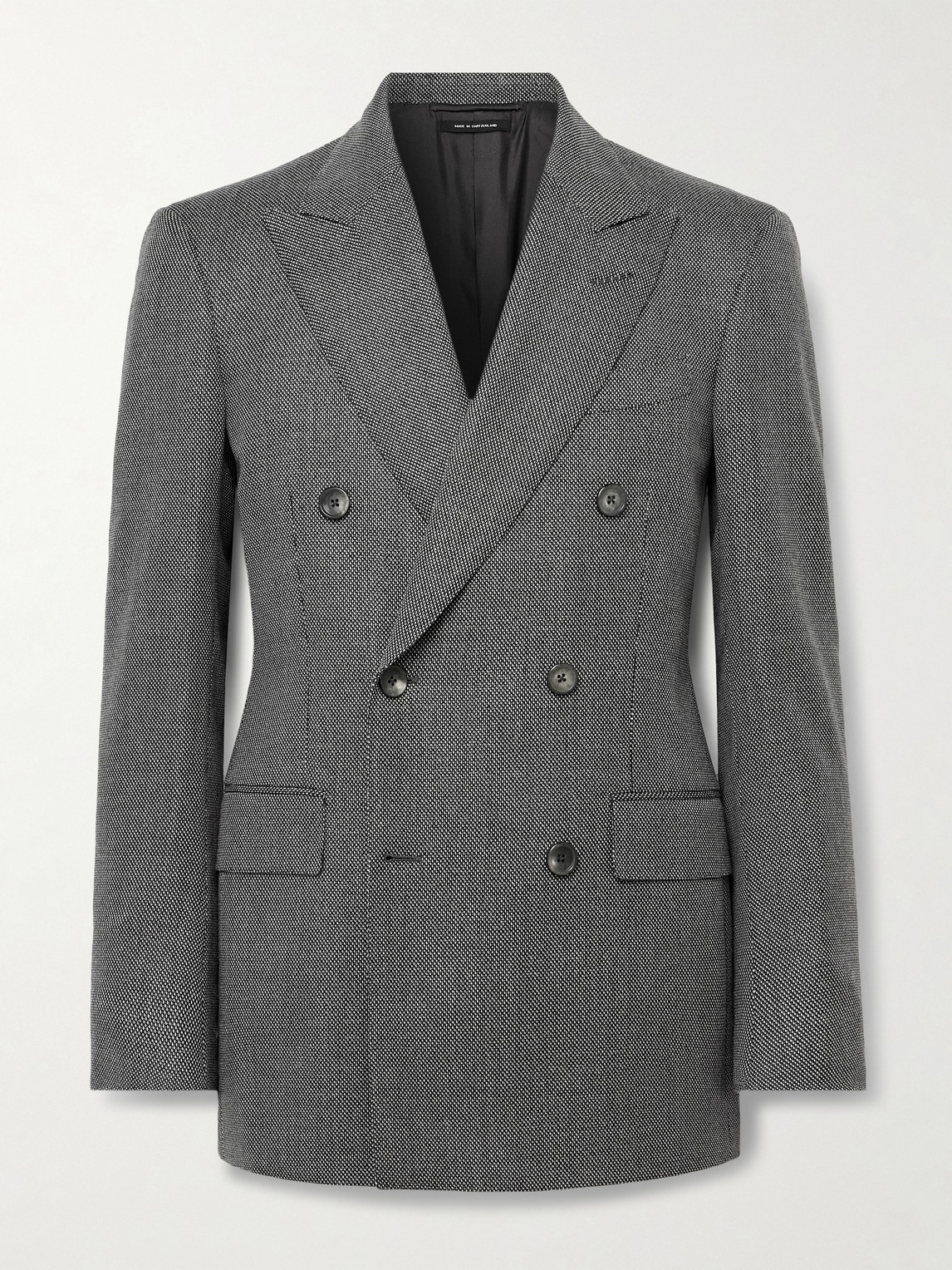 Tom Ford Double-Breasted Birdseye Wool Suit Jacket - Men
