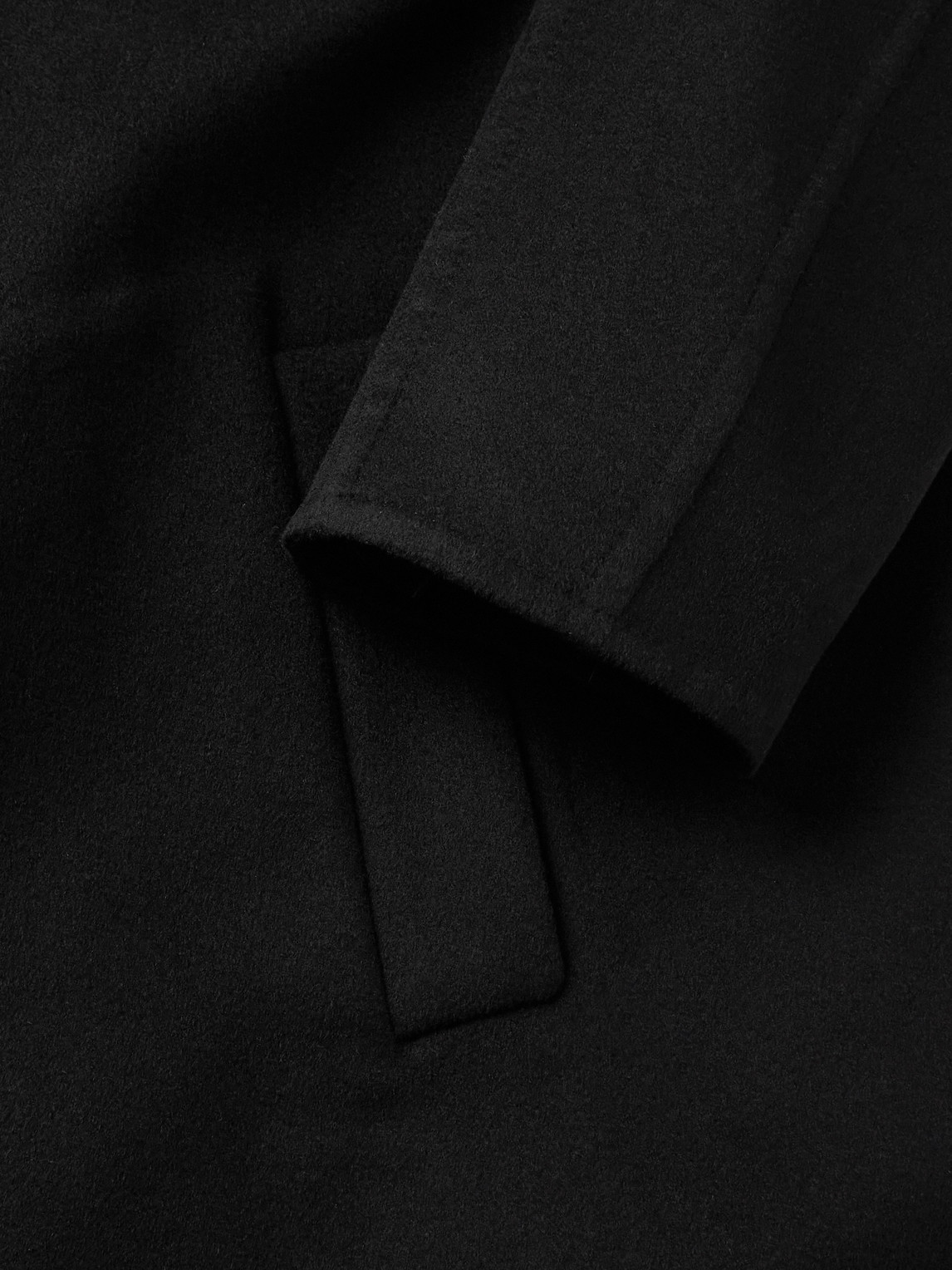 Tom Ford Oversized Shawl-collar Belted Wool And Silk-blend Felt Coat In Black