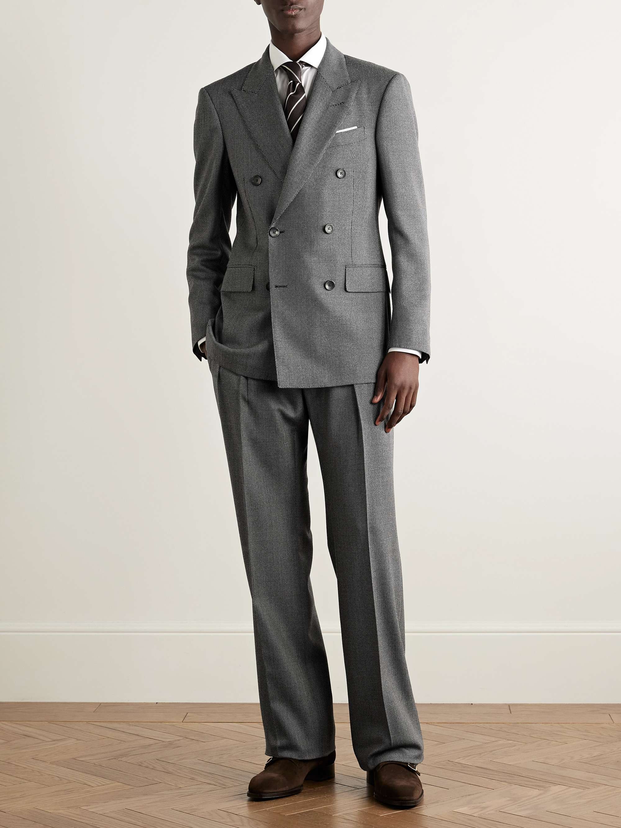TOM FORD グレー スラックス 7-48 R TOM FORD - Shelton Slim-Fit Cotton and Silk-Blend Suit