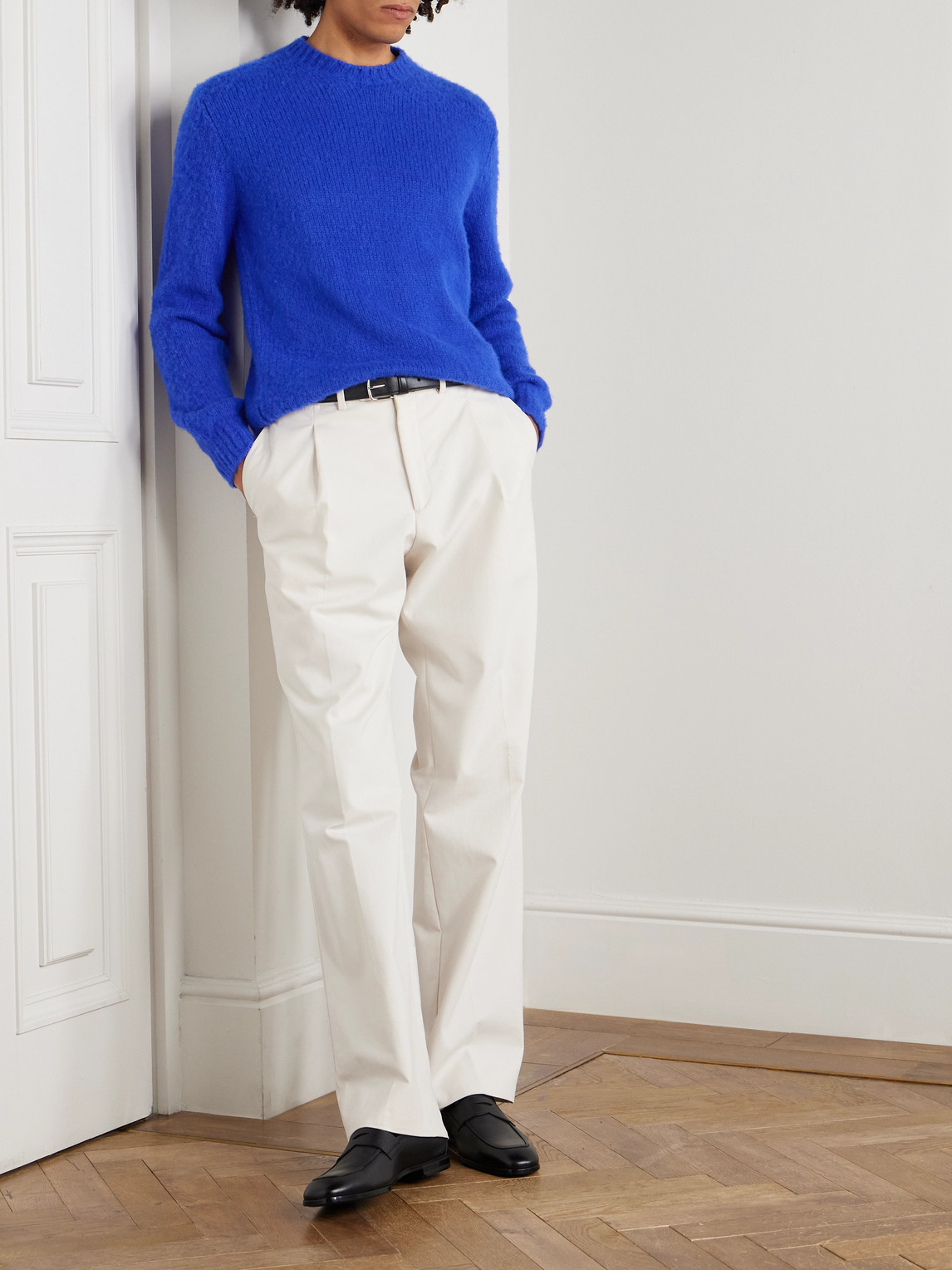 Tom Ford Brushed-cashmere Sweater In Blue