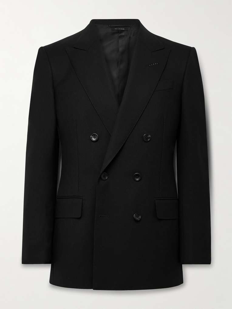 Tom Ford — Slim-Fit Double-Breasted Wool-Crepe Suit Jacket