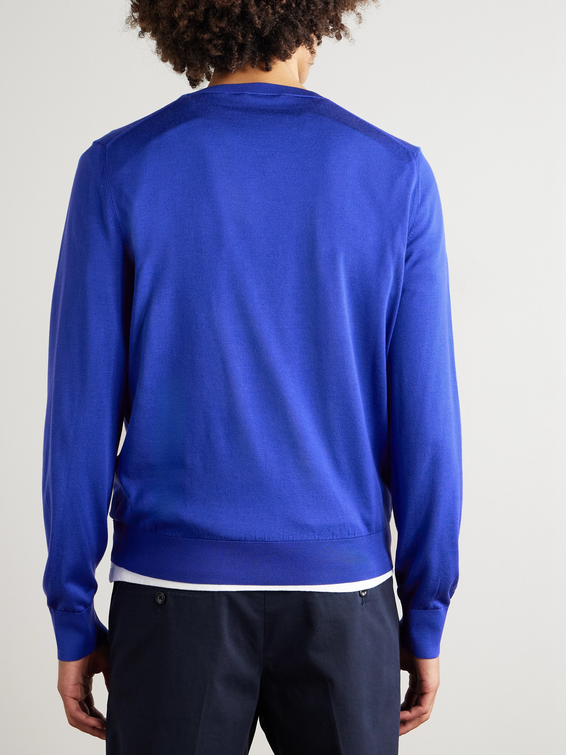 Tom Ford Silk Sweater In Blue