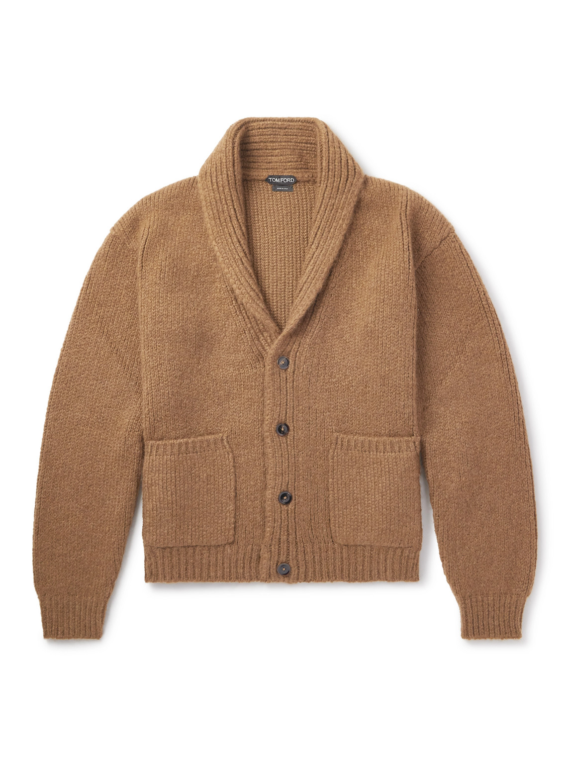 Tom Ford Shawl-collar Cashmere Cardigan In Brown